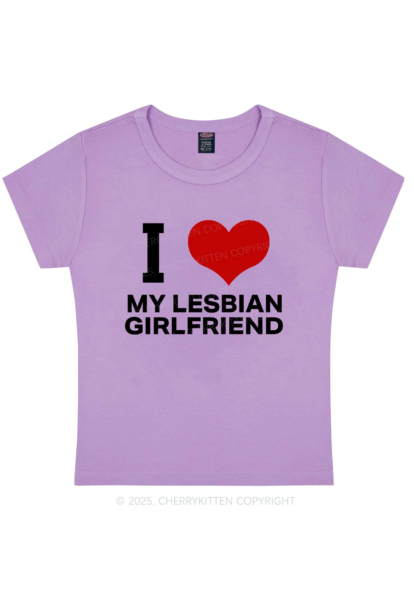 I Love My Lesbian GF Y2K Baby Tee Cherrykitten - Image 6