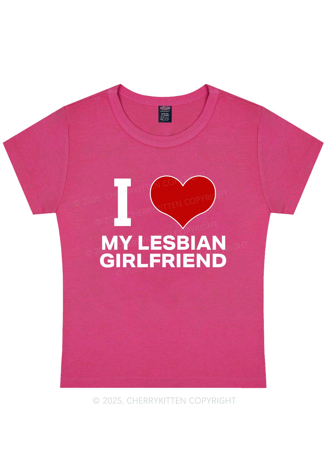 I Love My Lesbian GF Y2K Baby Tee Cherrykitten - Image 7