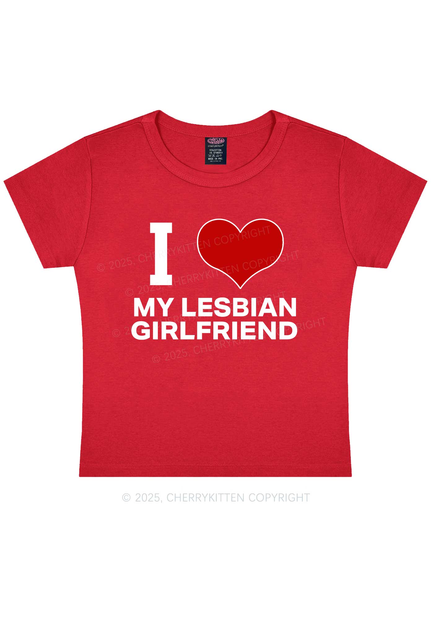 I Love My Lesbian GF Y2K Baby Tee Cherrykitten - Image 8
