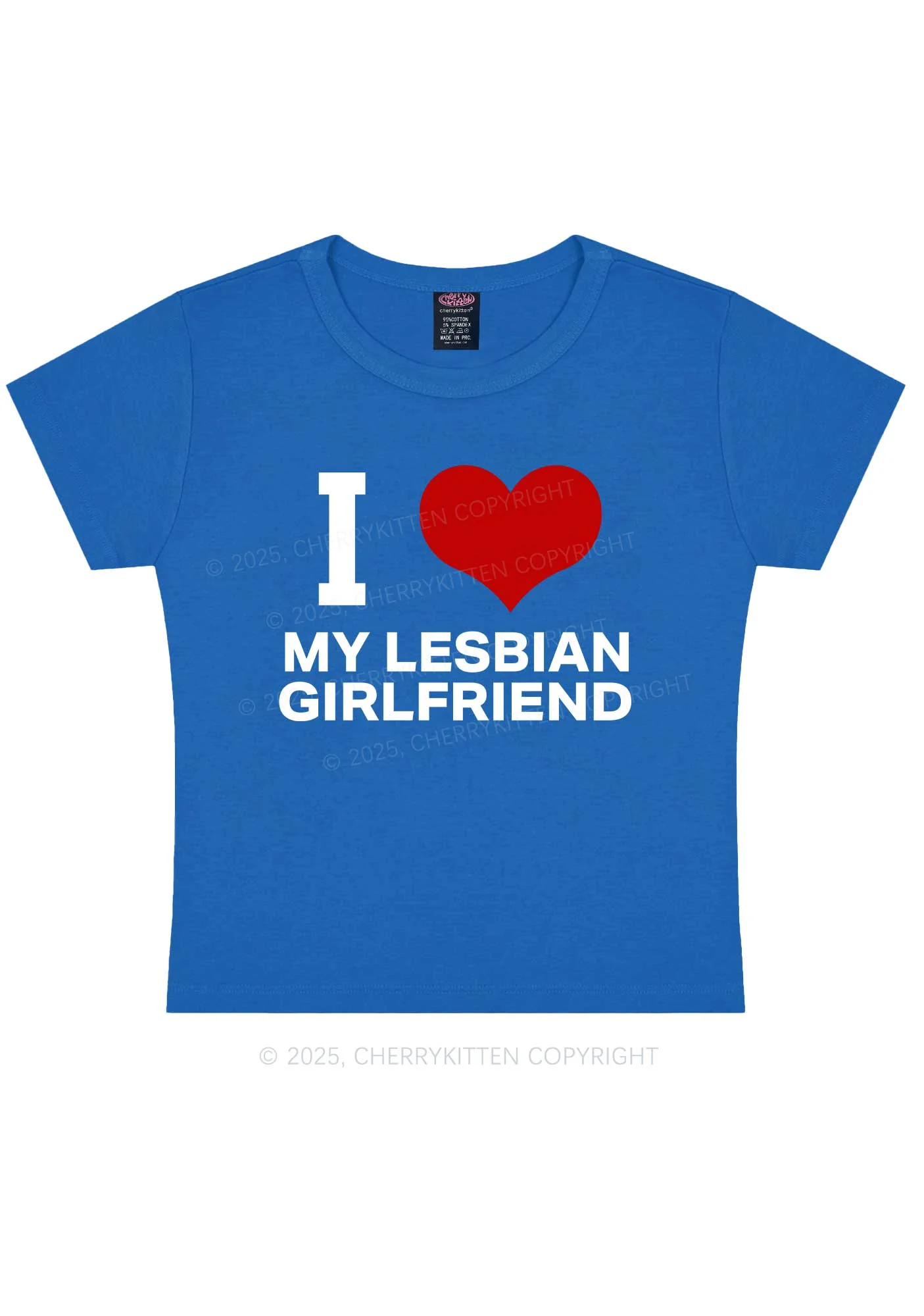 I Love My Lesbian GF Y2K Baby Tee Cherrykitten - Image 9