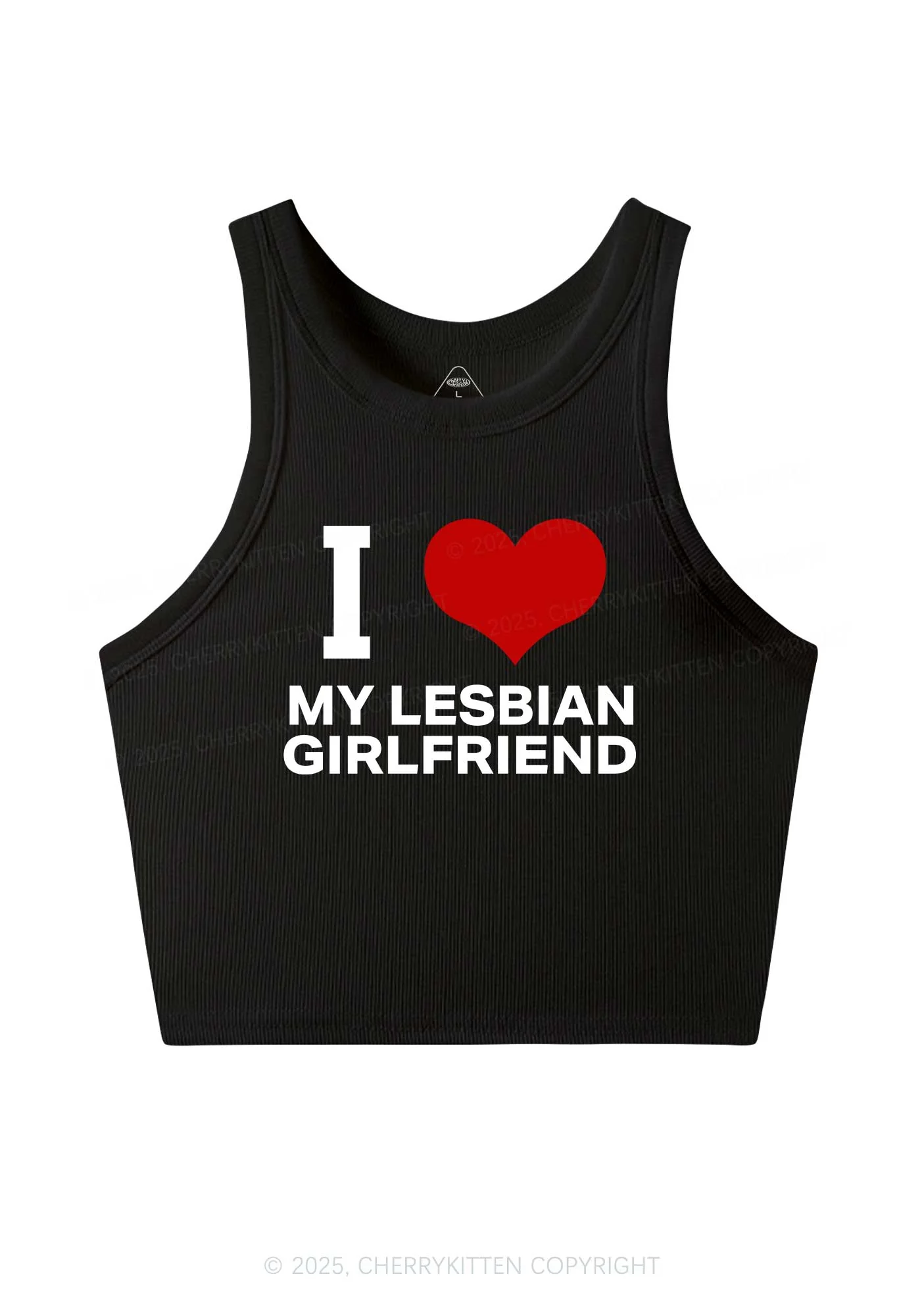 I Love My Lesbian GF Y2K Crop Tank Top Cherrykitten - Image 3