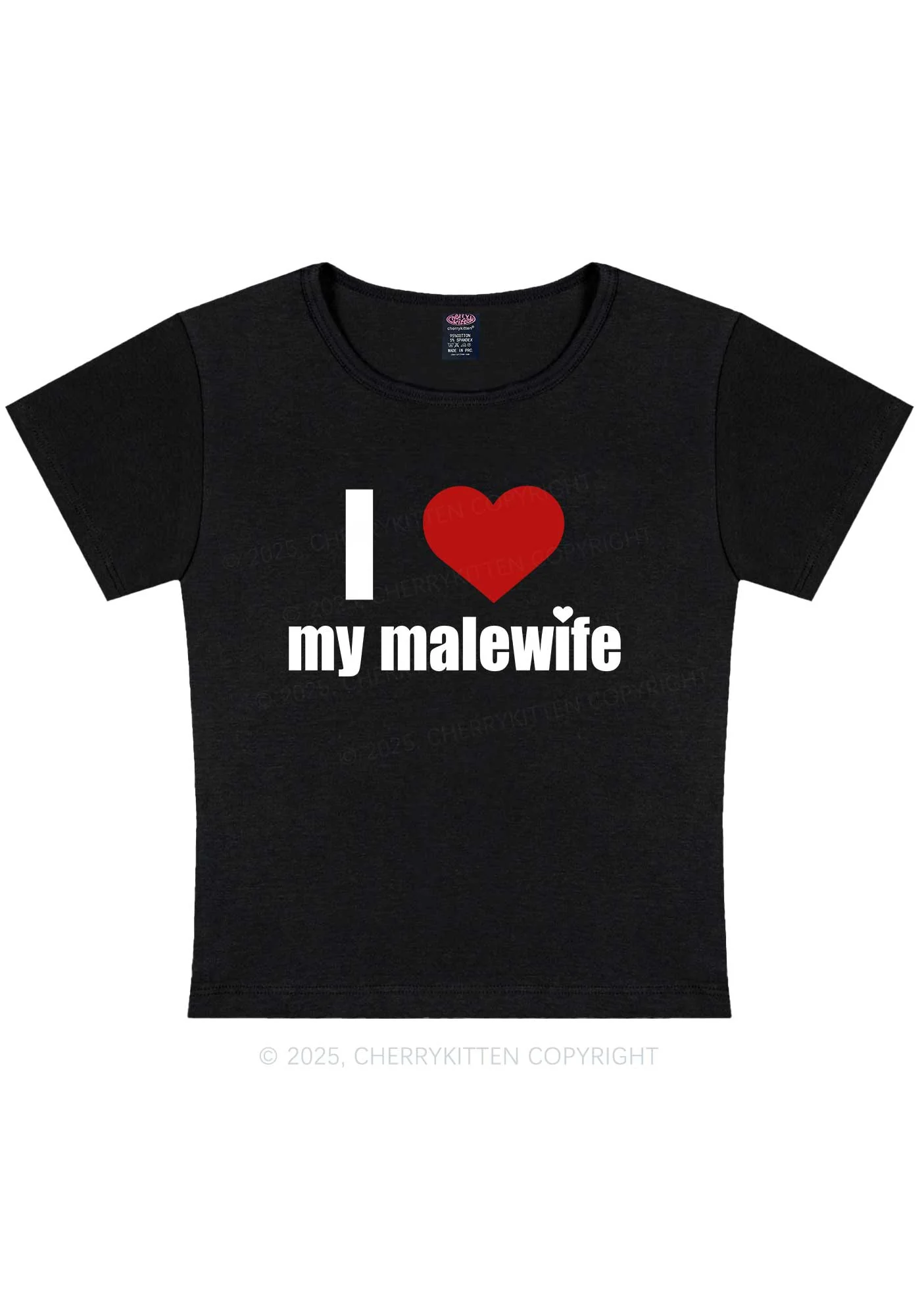 I Love My Malewife Pride Y2K Baby Tee Cherrykitten - Image 3