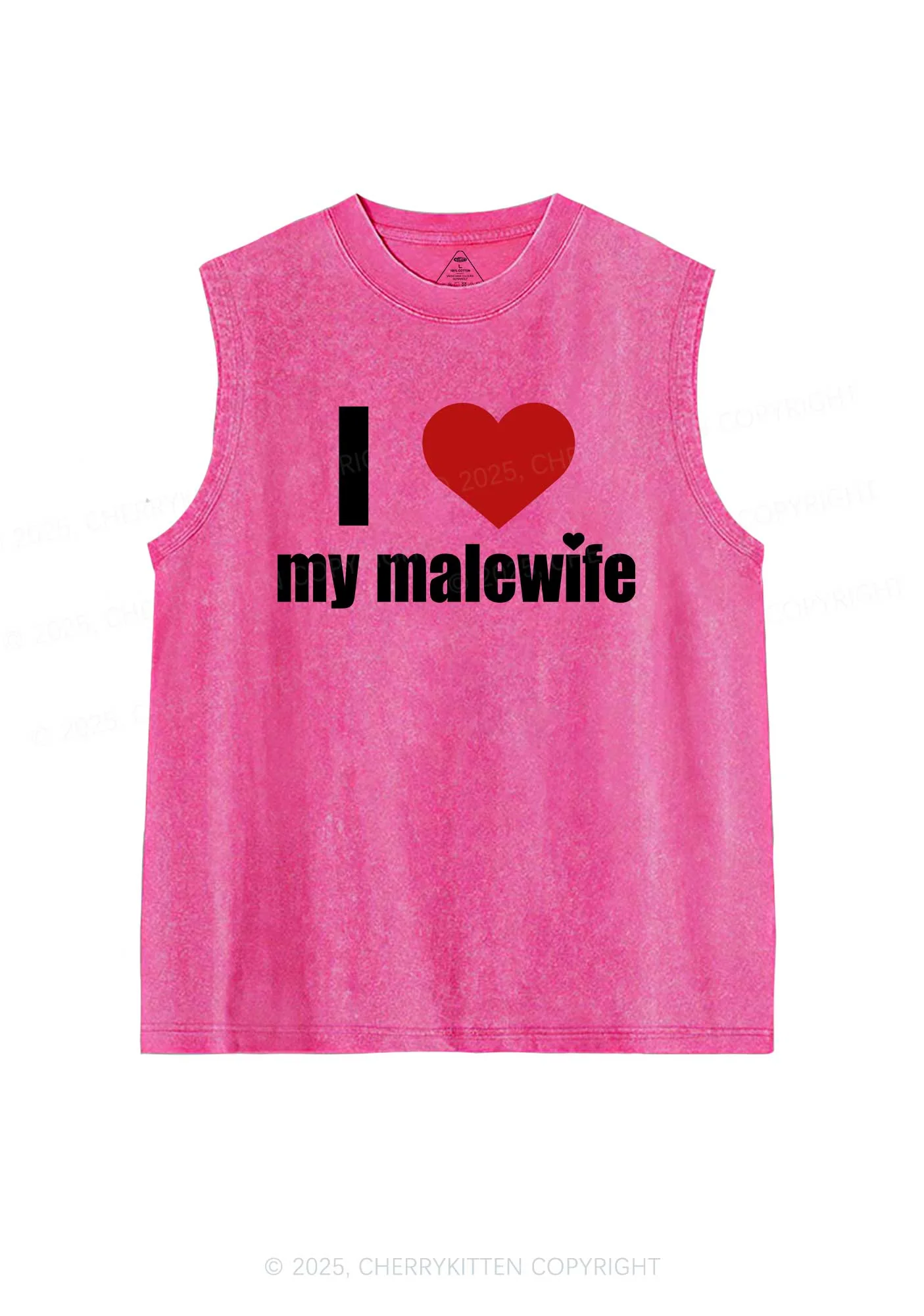 I Love My Malewife Pride Y2K Washed Muscle Tank Cherrykitten - Image 4