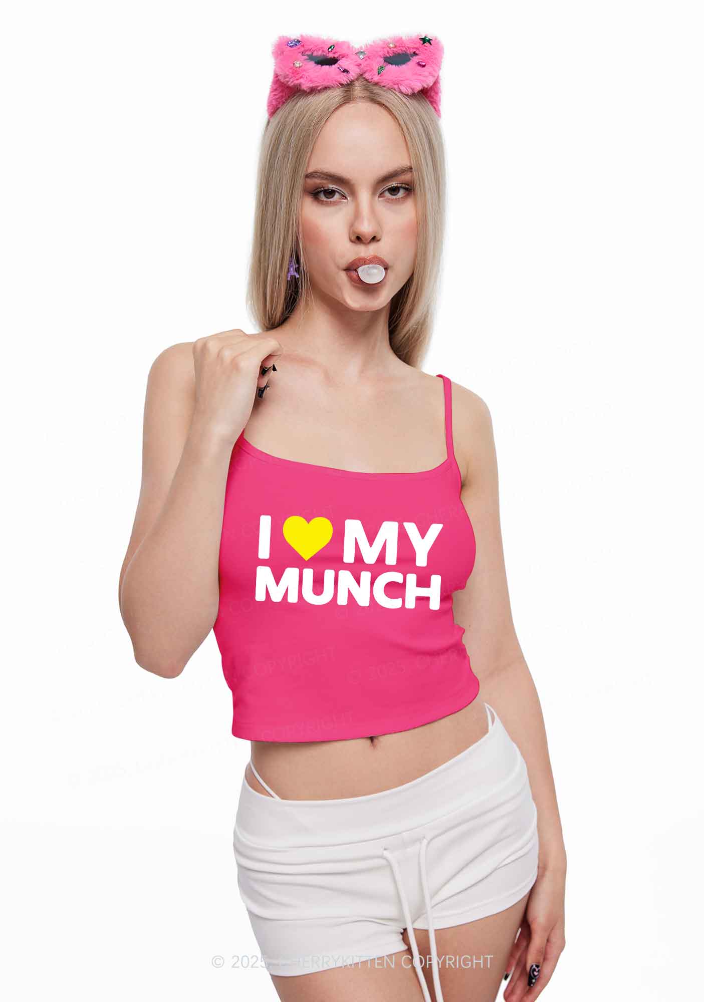 I Love My Munch Y2K Spaghetti Strap Cami Cherrykitten - Image 2