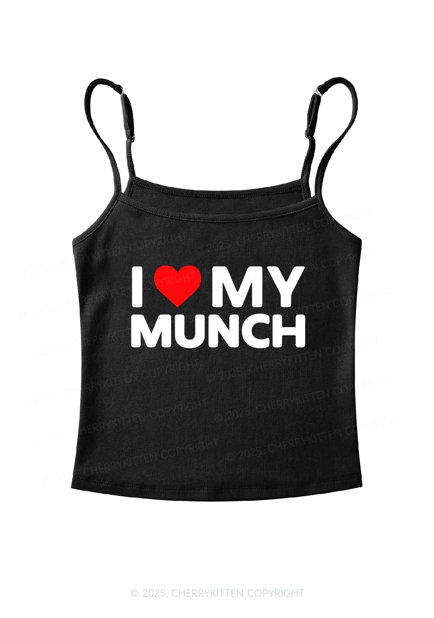 I Love My Munch Y2K Spaghetti Strap Cami Cherrykitten - Image 3