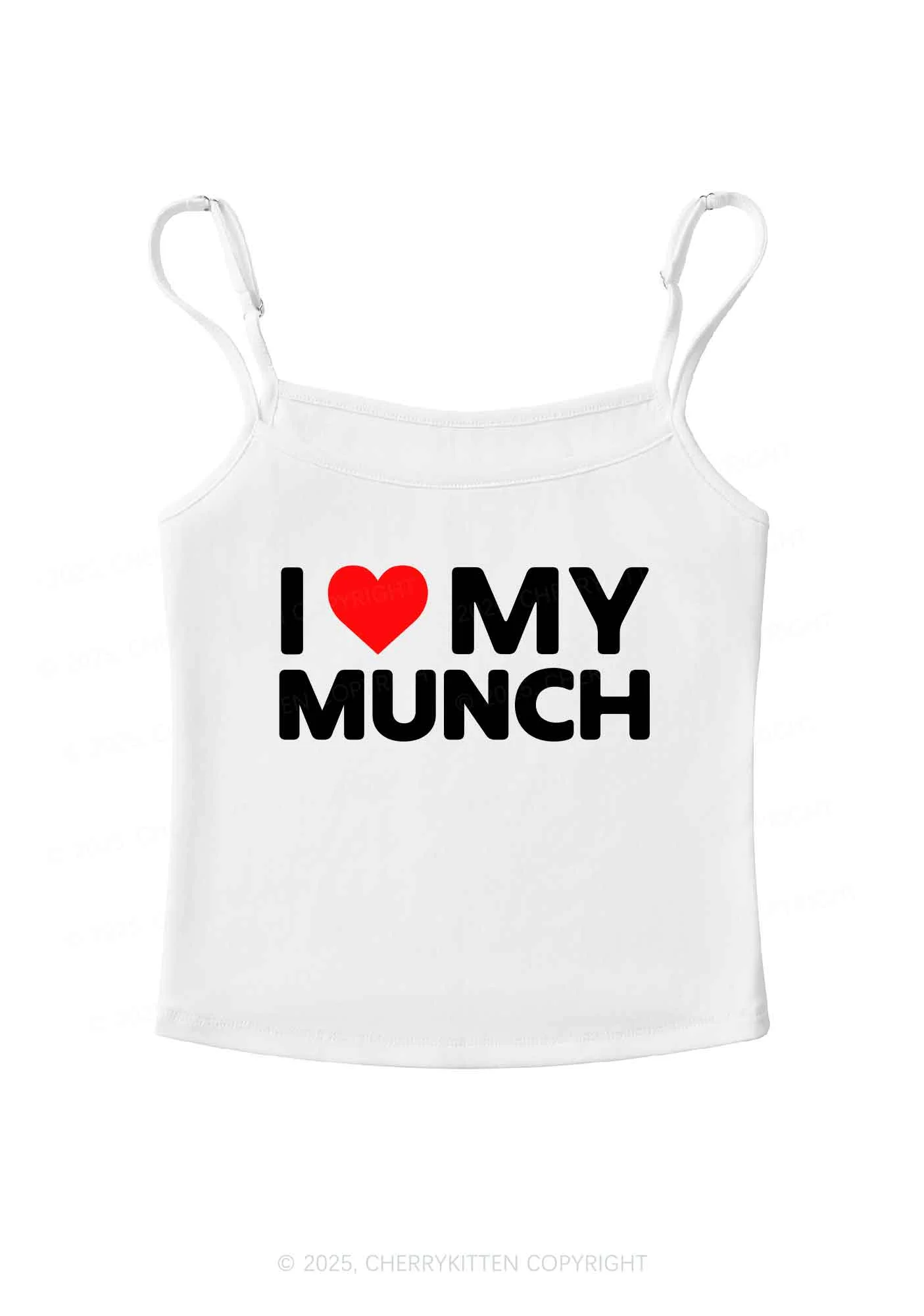 I Love My Munch Y2K Spaghetti Strap Cami Cherrykitten - Image 4