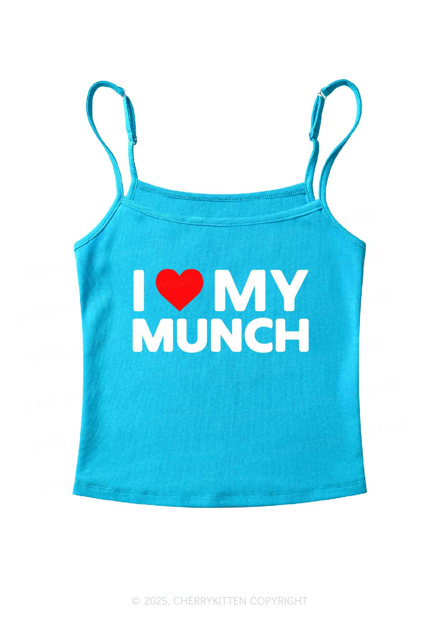 I Love My Munch Y2K Spaghetti Strap Cami Cherrykitten - Image 6