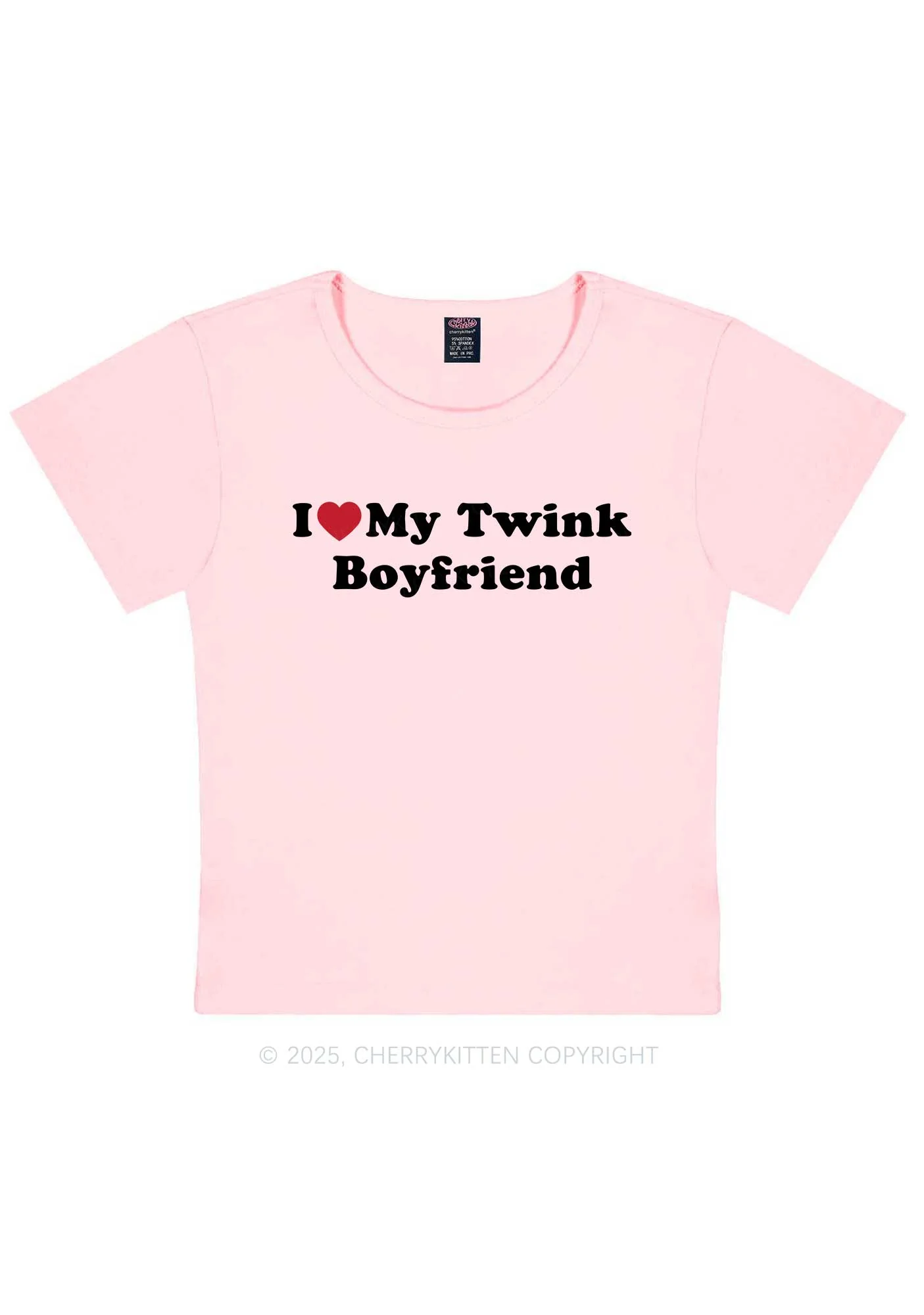 I Love My Twink BF Pride Y2K Baby Tee Cherrykitten - Image 12