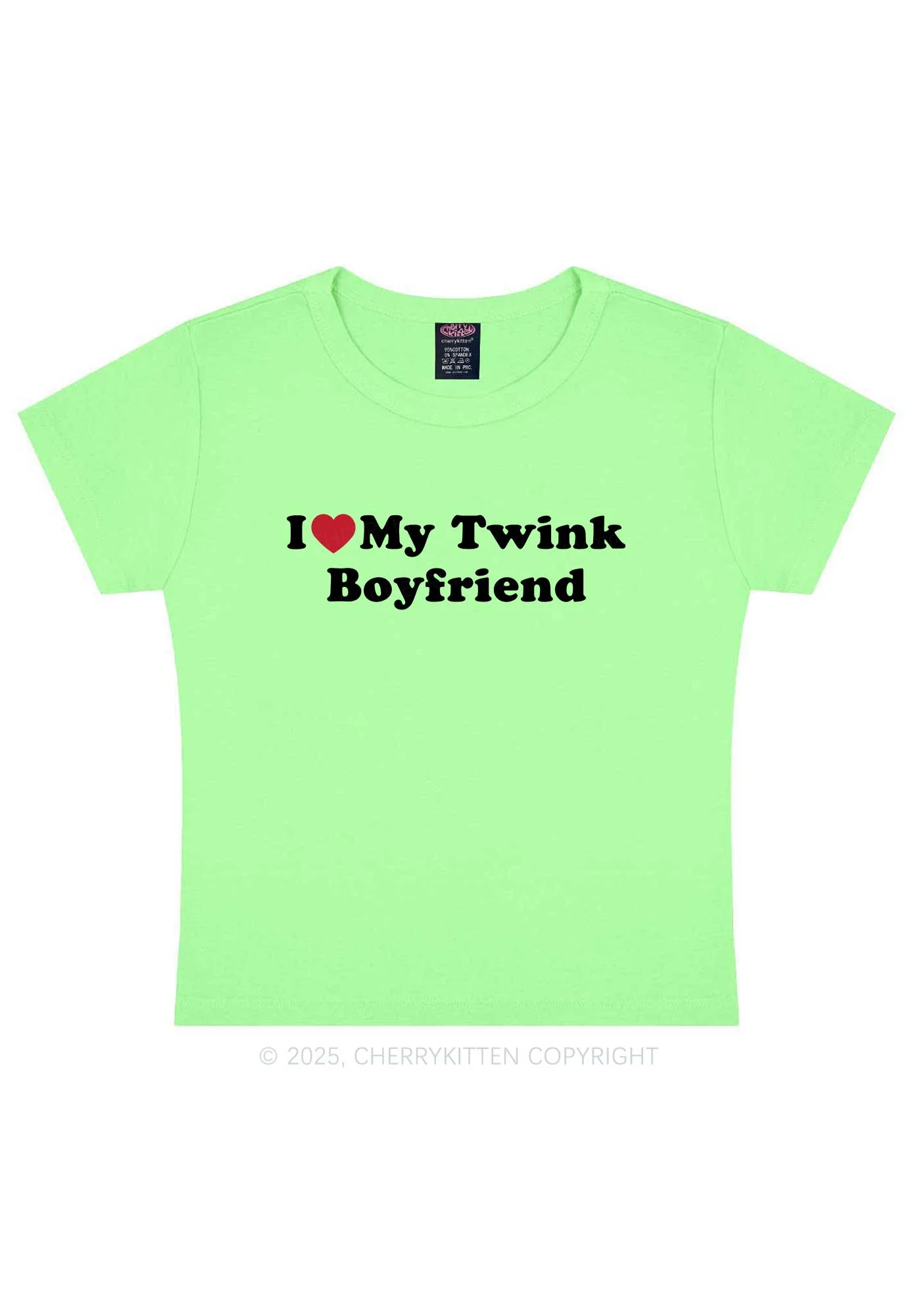 I Love My Twink BF Pride Y2K Baby Tee Cherrykitten - Image 13
