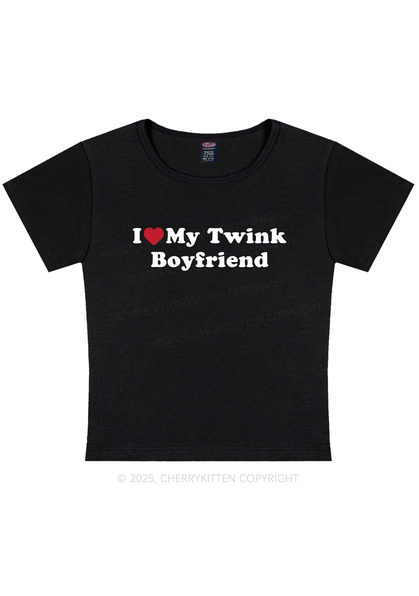 I Love My Twink BF Pride Y2K Baby Tee Cherrykitten - Image 4