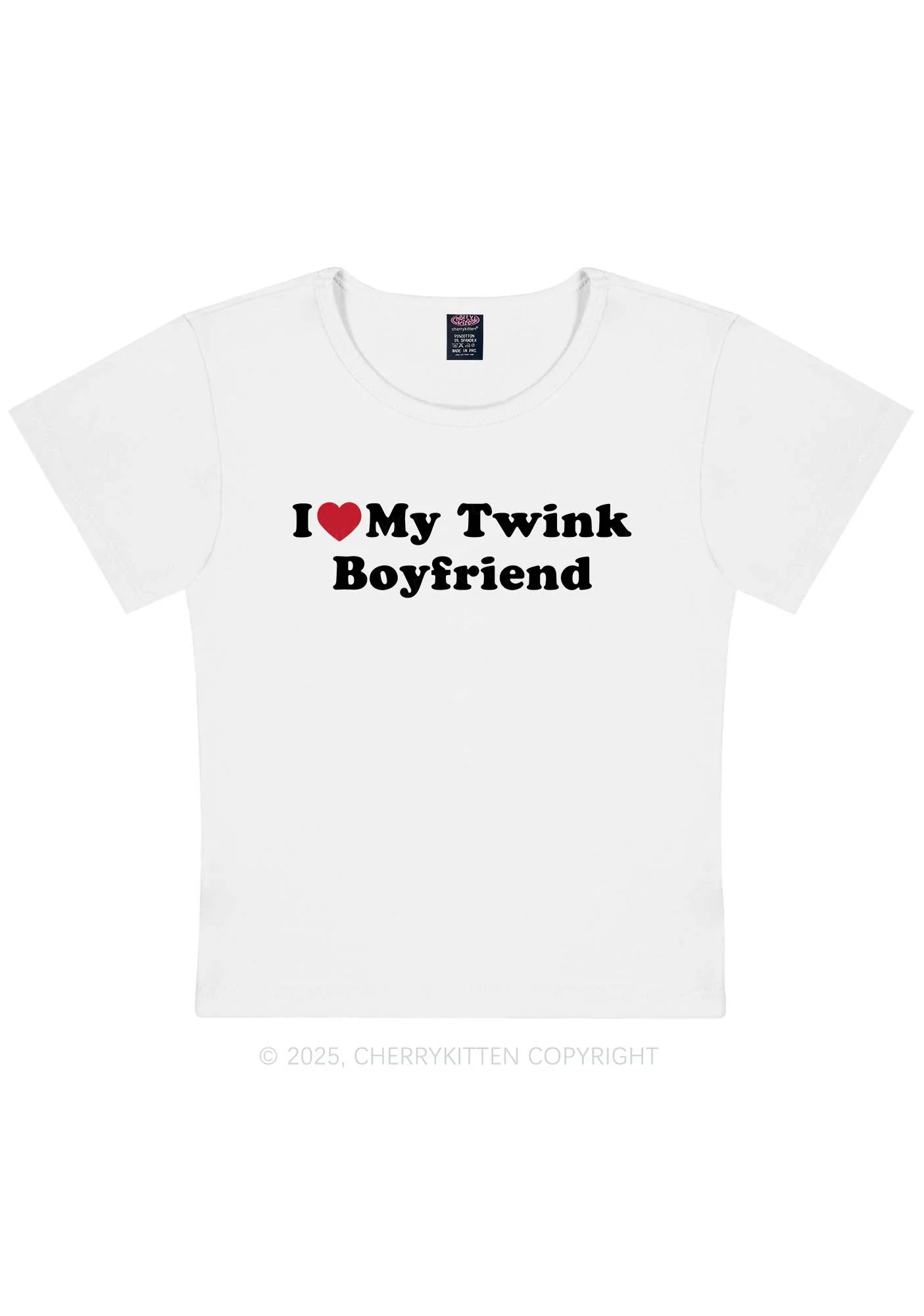 I Love My Twink BF Pride Y2K Baby Tee Cherrykitten - Image 5