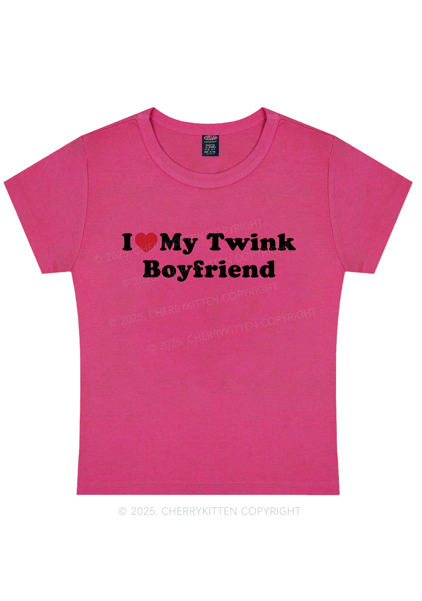 I Love My Twink BF Pride Y2K Baby Tee Cherrykitten - Image 7