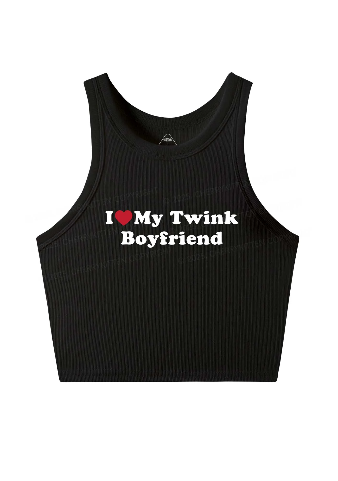 I Love My Twink BF Pride Y2K Crop Tank Top Cherrykitten - Image 3