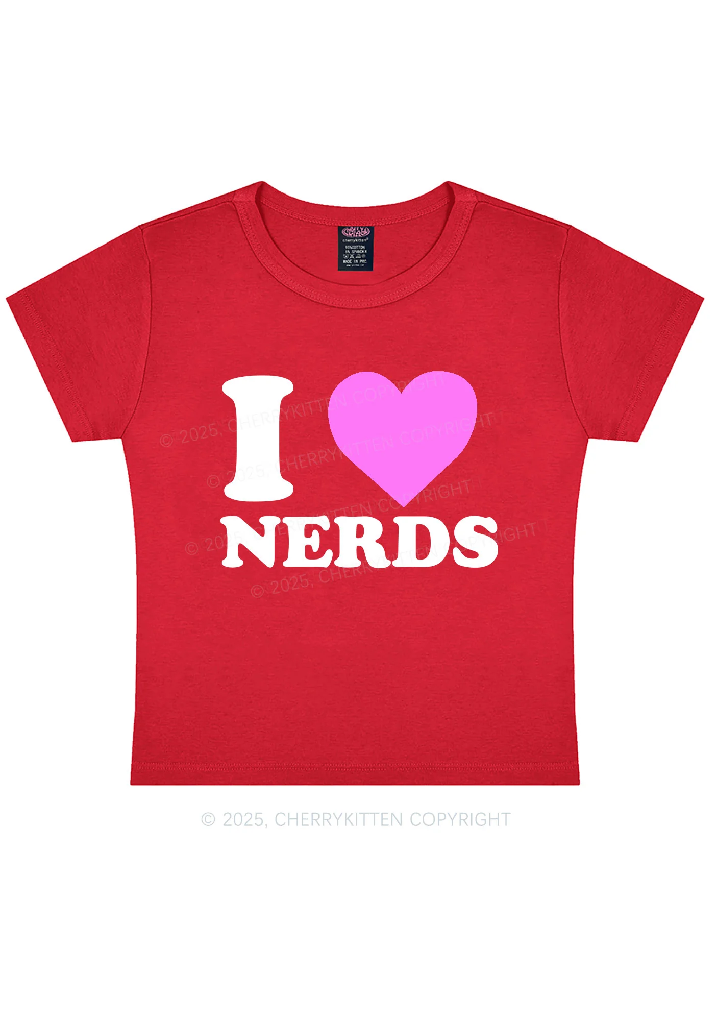 I Love Nerds Y2K Baby Tee - Image 12
