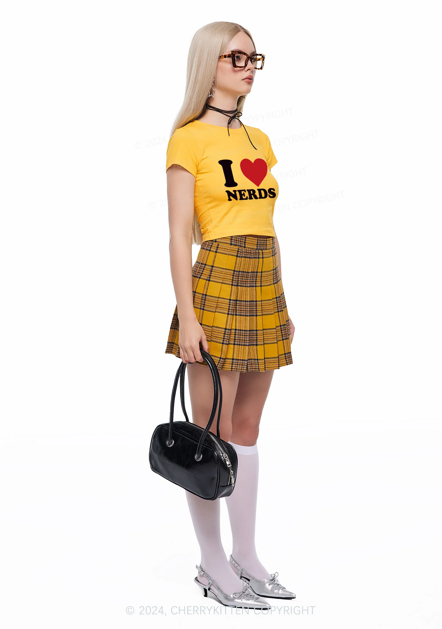 I Love Nerds Y2K Baby Tee - Image 3