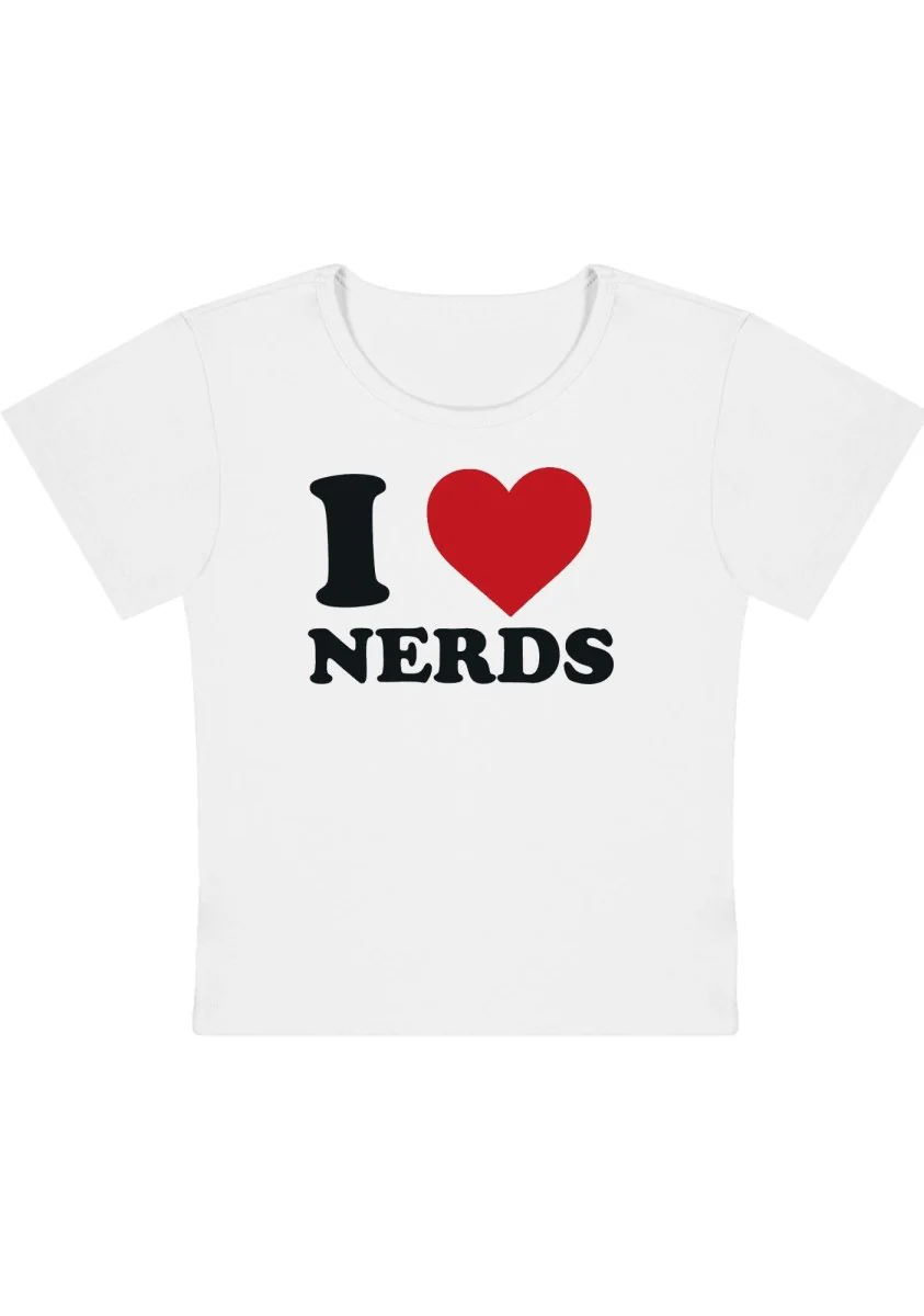 I Love Nerds Y2K Baby Tee - Image 4