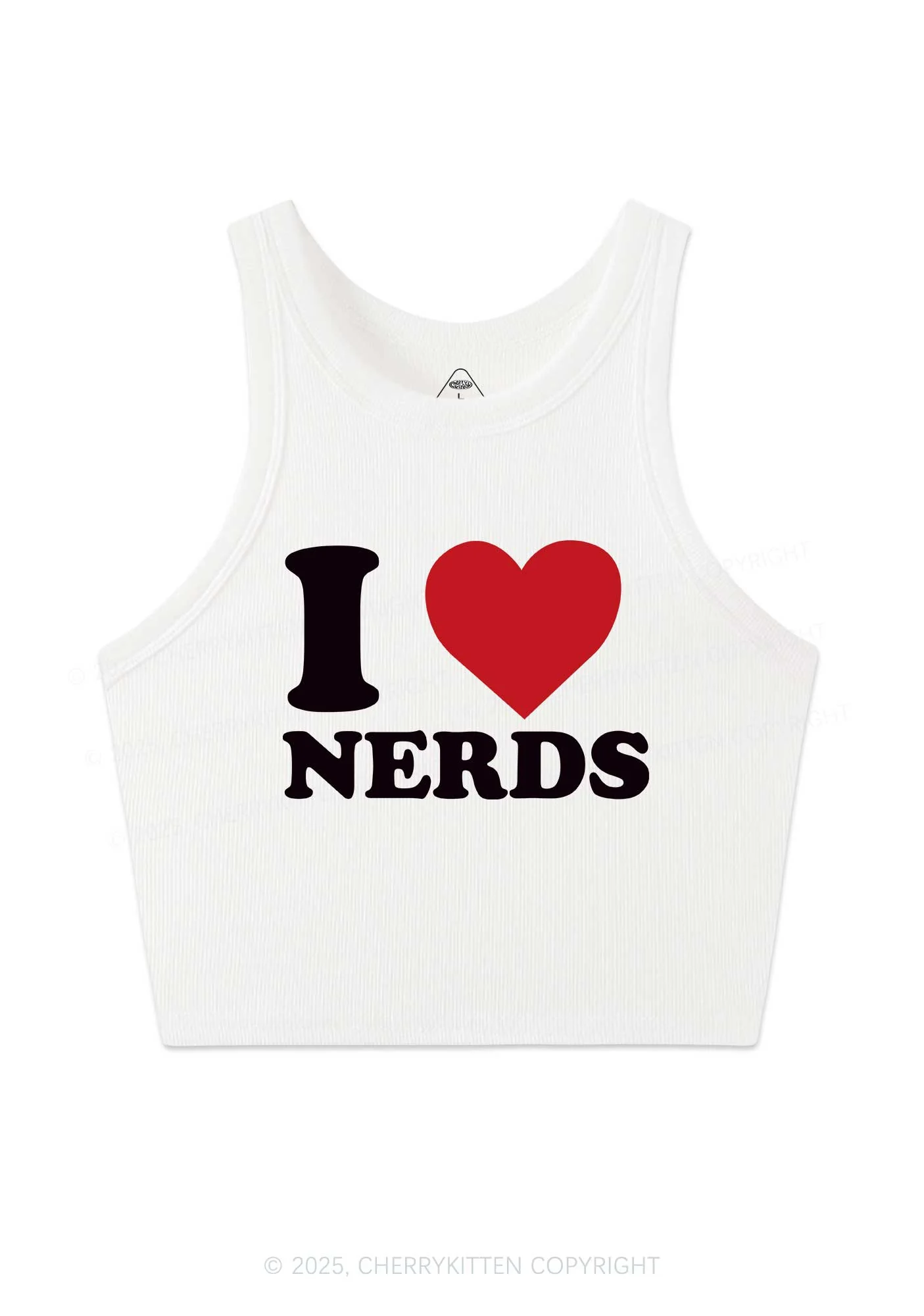 I Love Nerds Y2K Crop Tank Top Cherrykitten - Image 3