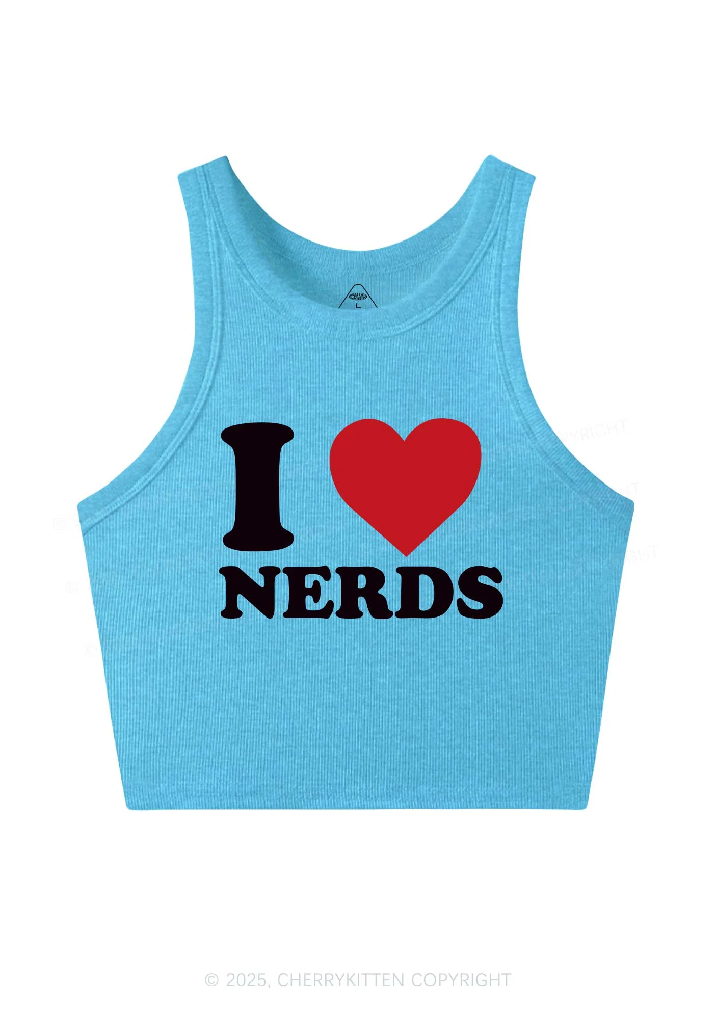 I Love Nerds Y2K Crop Tank Top Cherrykitten - Image 4