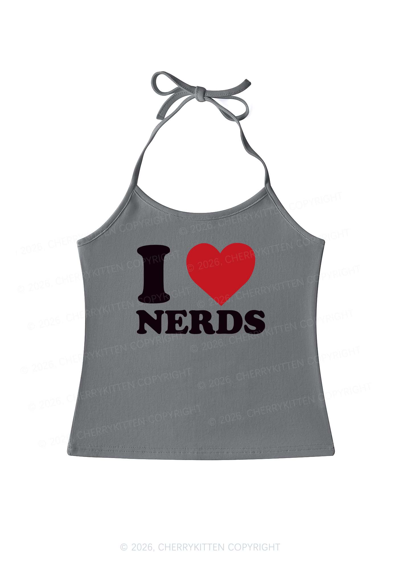 I Love Nerds Y2K Halter Neck Cami Cherrykitten - Image 10