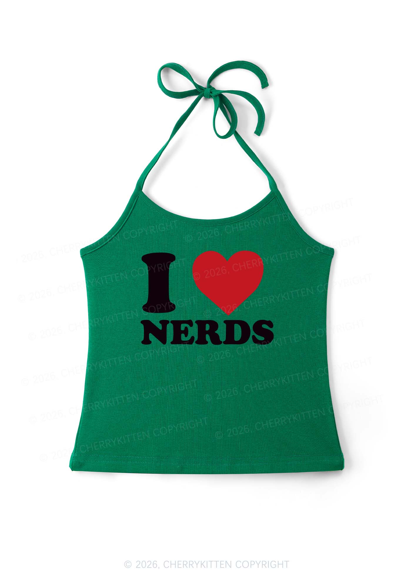 I Love Nerds Y2K Halter Neck Cami Cherrykitten - Image 11