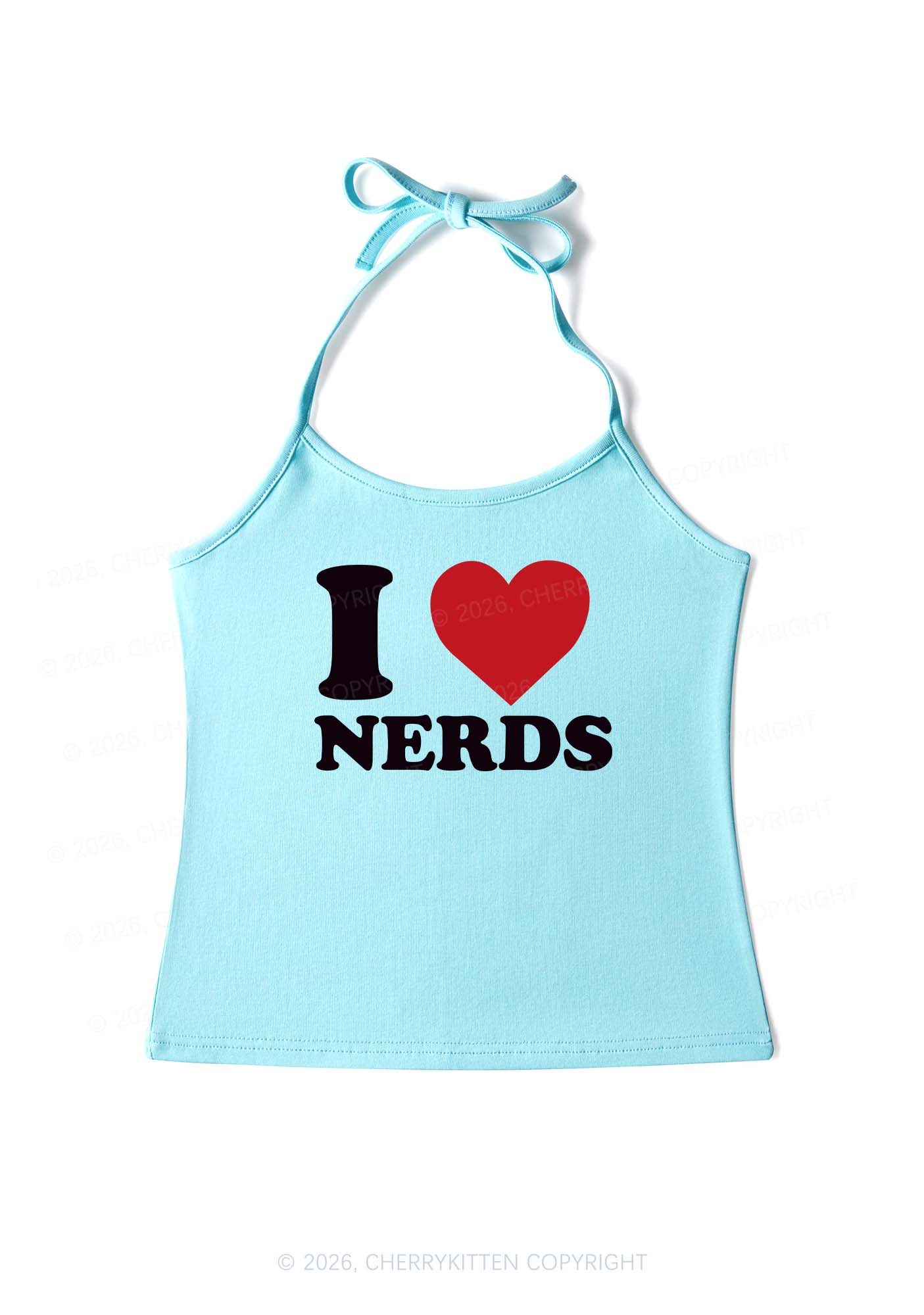 I Love Nerds Y2K Halter Neck Cami Cherrykitten - Image 5