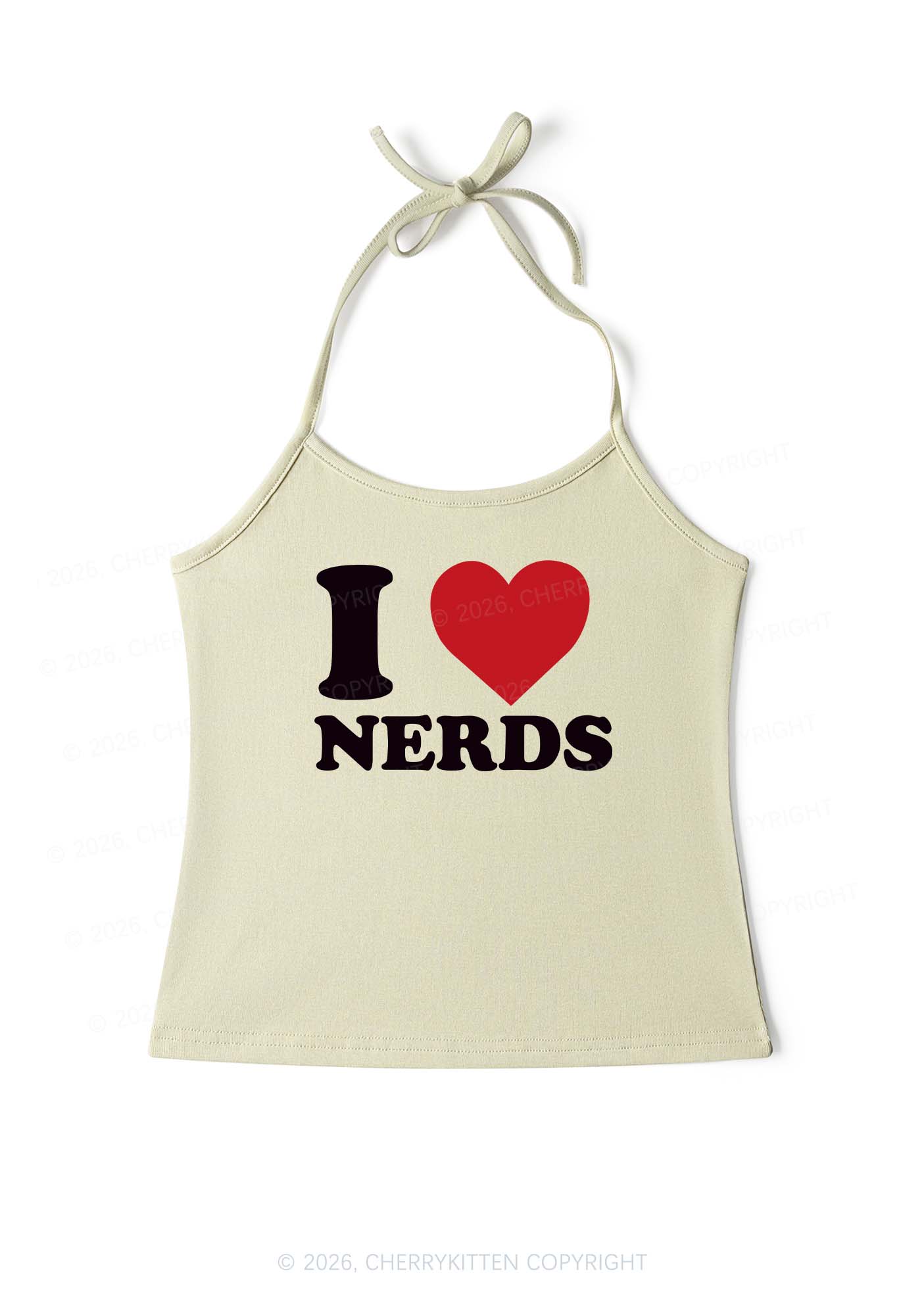 I Love Nerds Y2K Halter Neck Cami Cherrykitten - Image 9