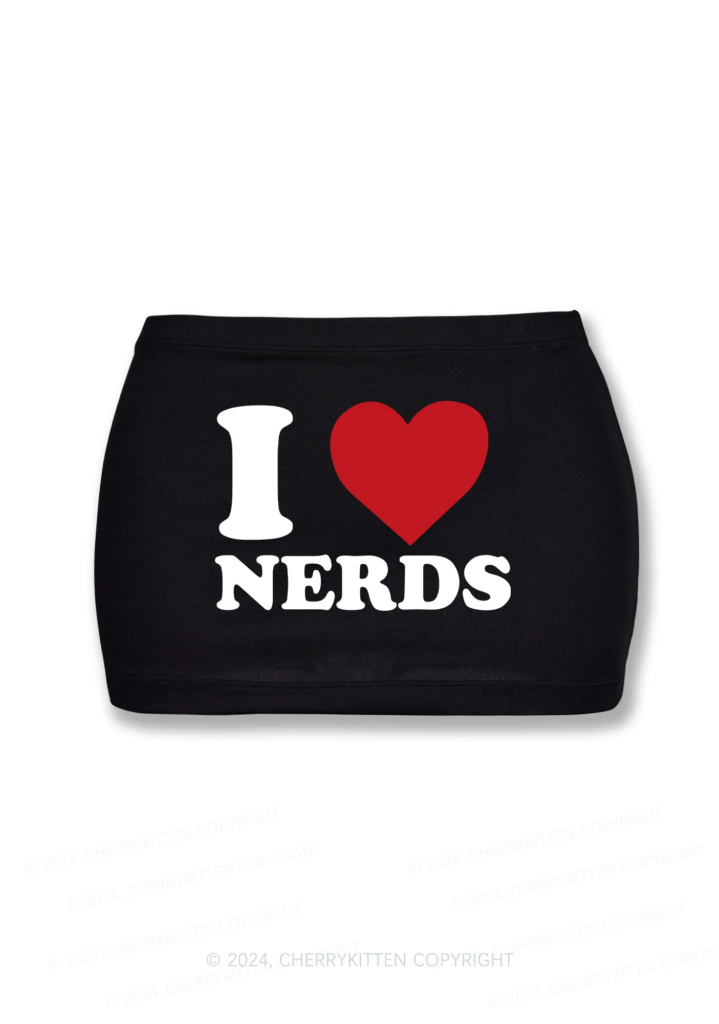 I Love Nerds Y2K Mini Hip Skirt Cherrykitten - Image 3