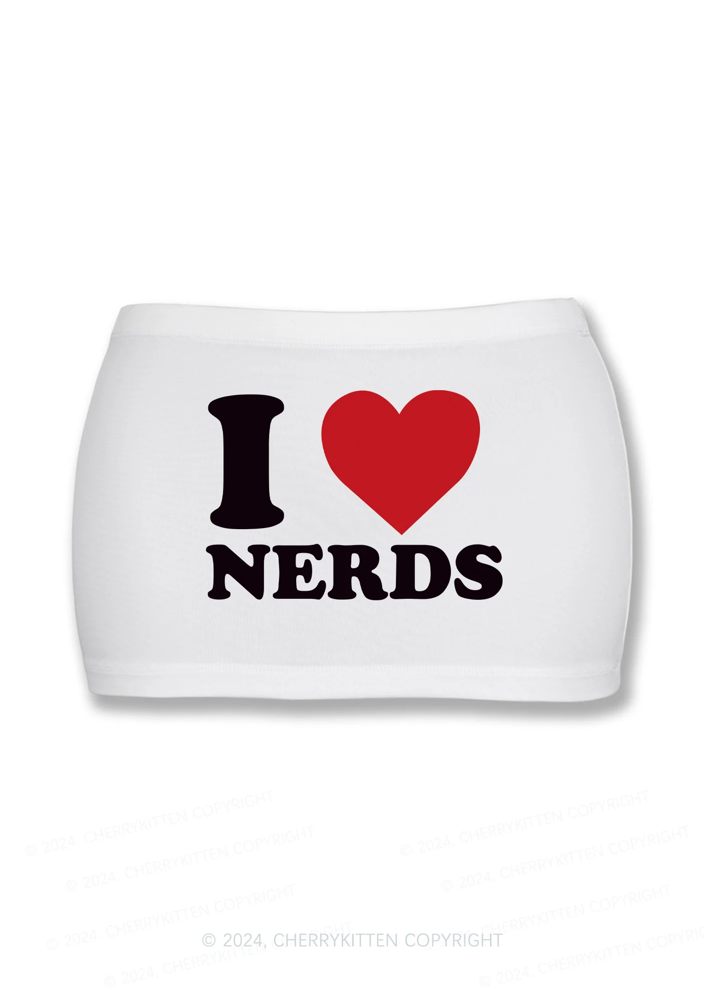 I Love Nerds Y2K Mini Hip Skirt Cherrykitten - Image 4