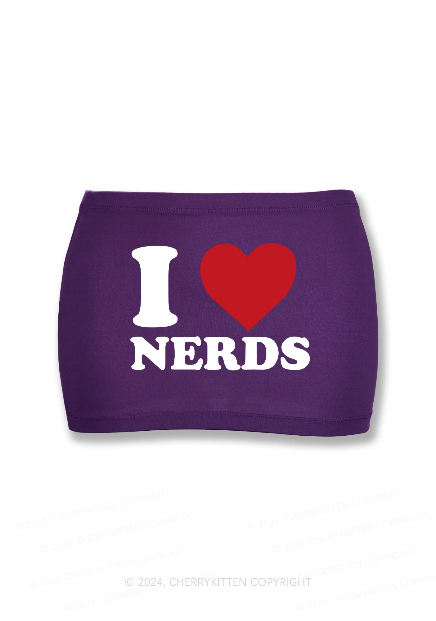 I Love Nerds Y2K Mini Hip Skirt Cherrykitten - Image 6