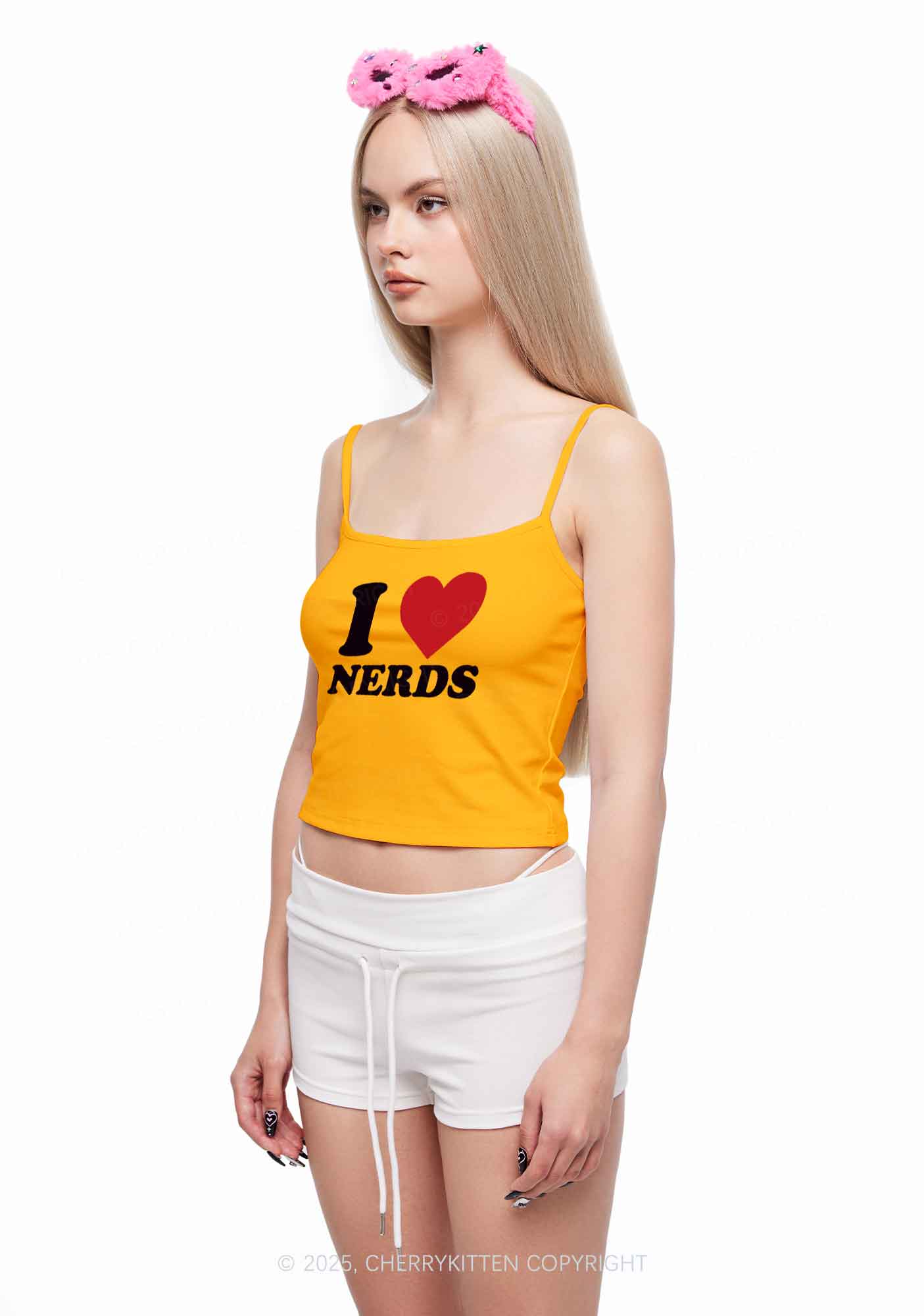 I Love Nerds Y2K Spaghetti Strap Cami Cherrykitten - Image 2
