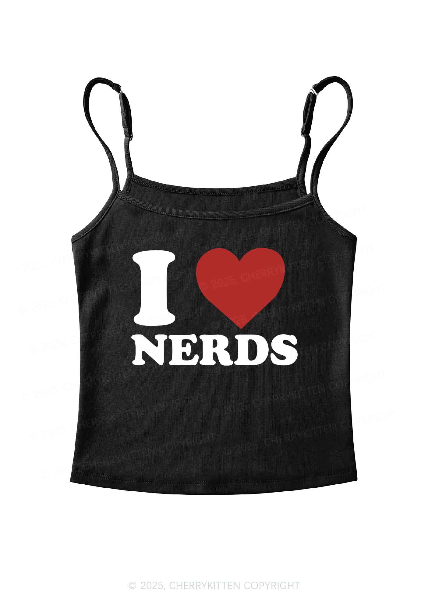 I Love Nerds Y2K Spaghetti Strap Cami Cherrykitten - Image 3