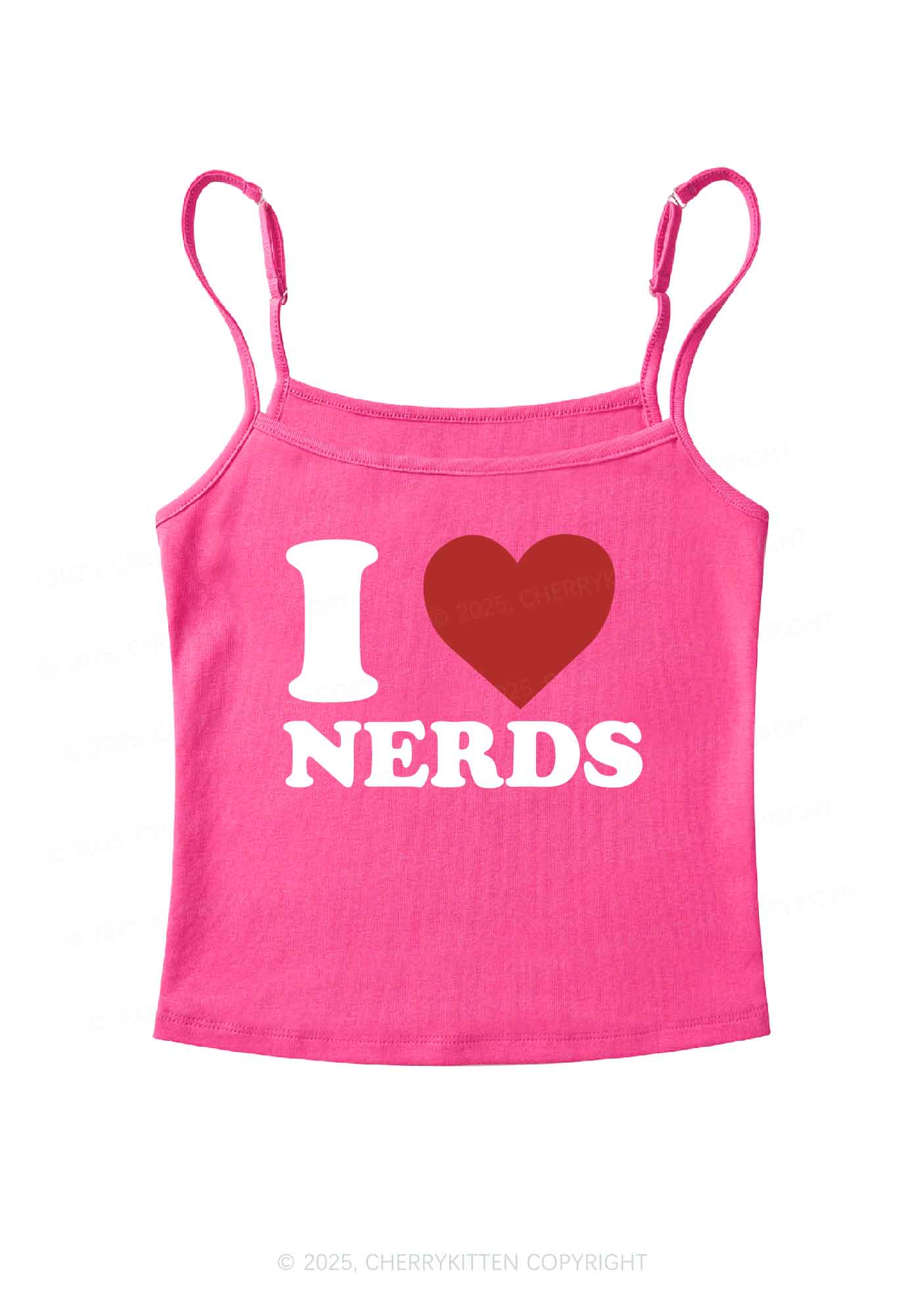 I Love Nerds Y2K Spaghetti Strap Cami Cherrykitten - Image 4