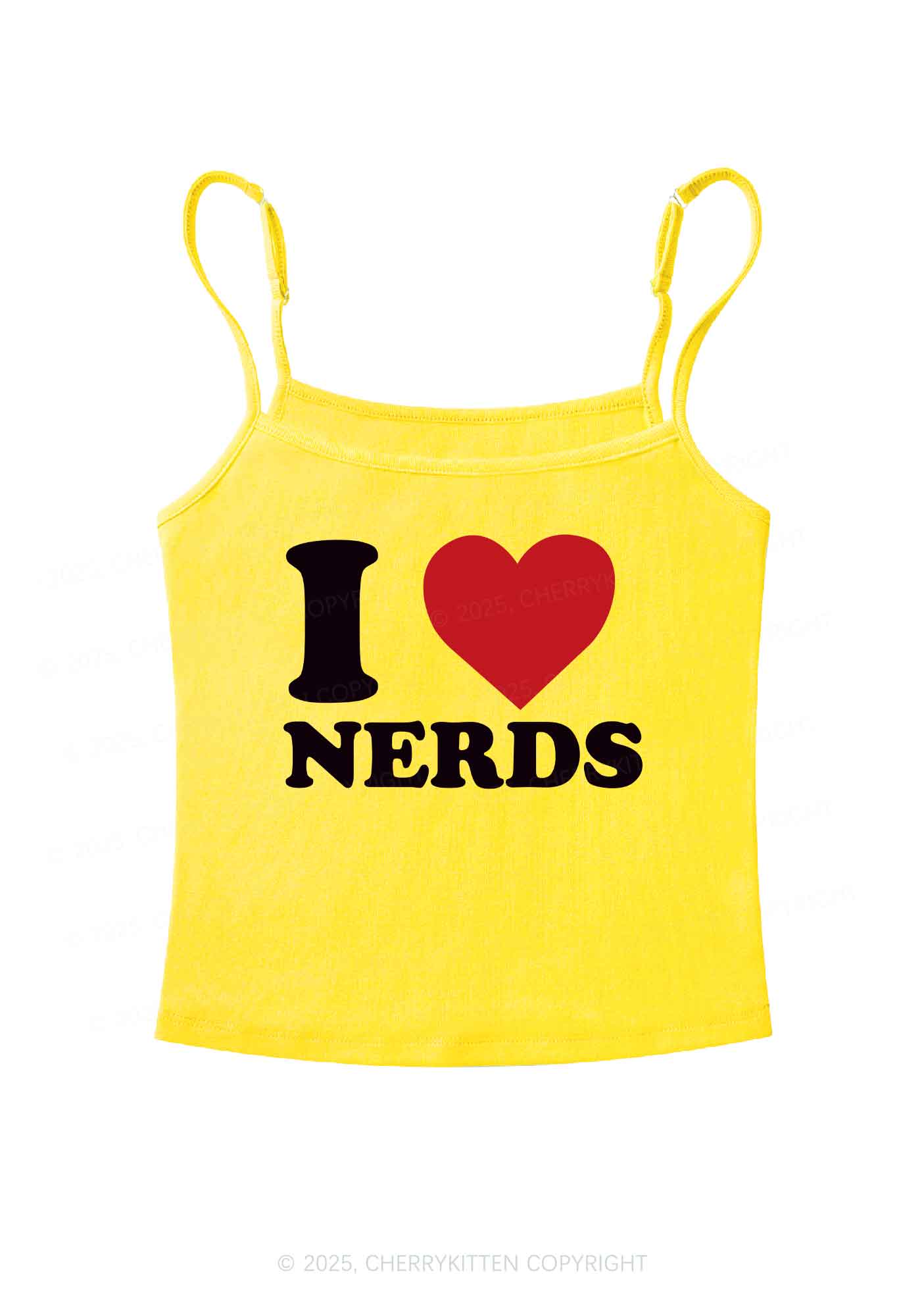 I Love Nerds Y2K Spaghetti Strap Cami Cherrykitten - Image 5