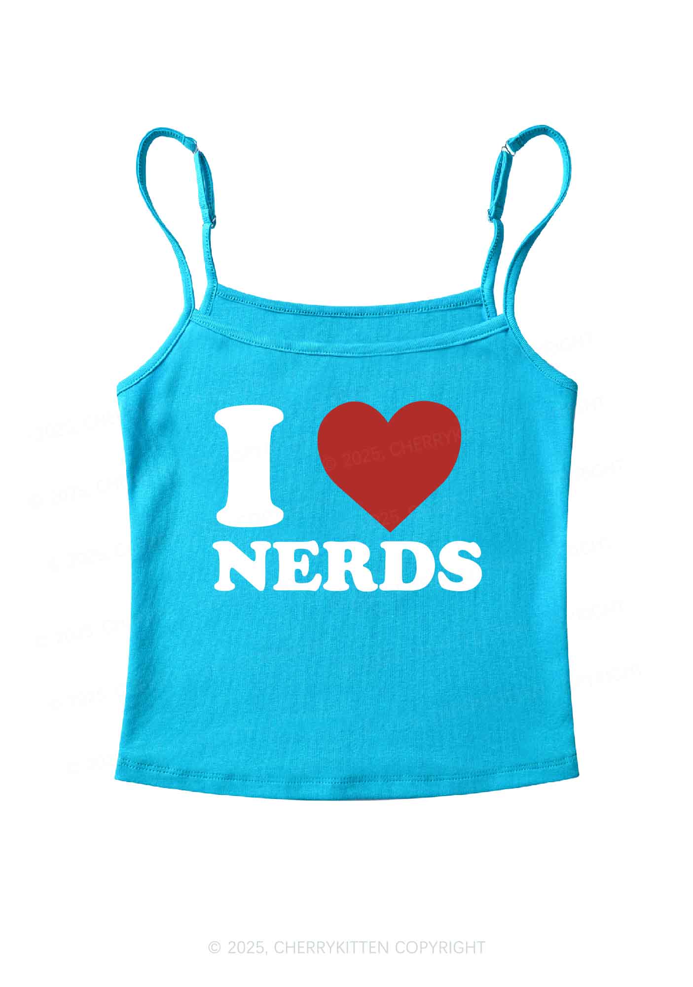 I Love Nerds Y2K Spaghetti Strap Cami Cherrykitten - Image 6