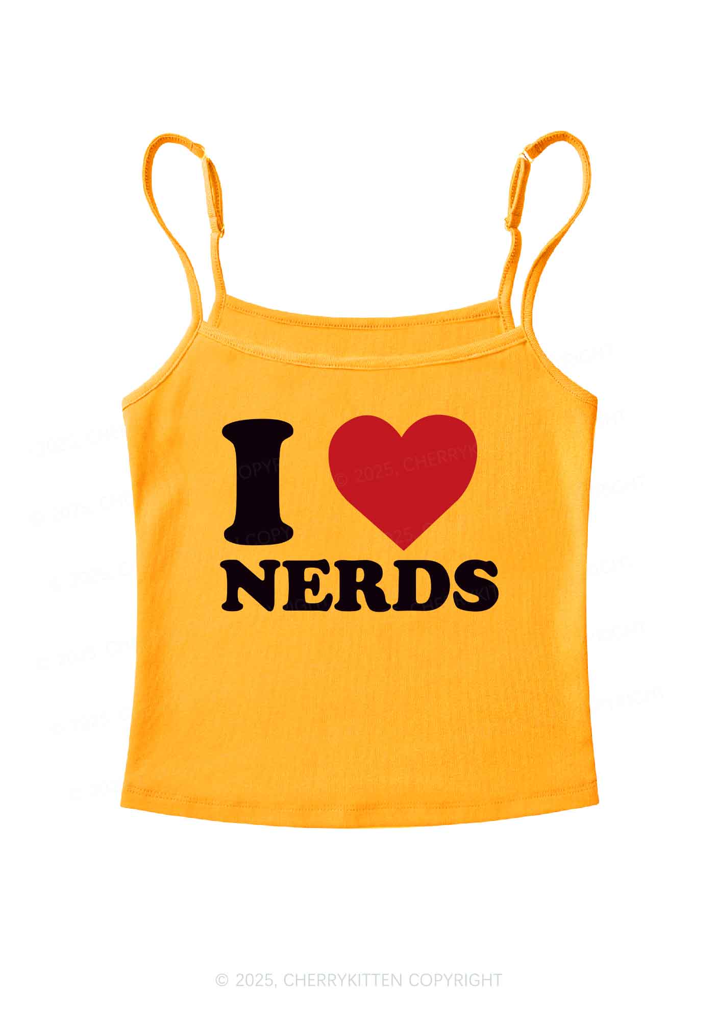 I Love Nerds Y2K Spaghetti Strap Cami Cherrykitten - Image 7