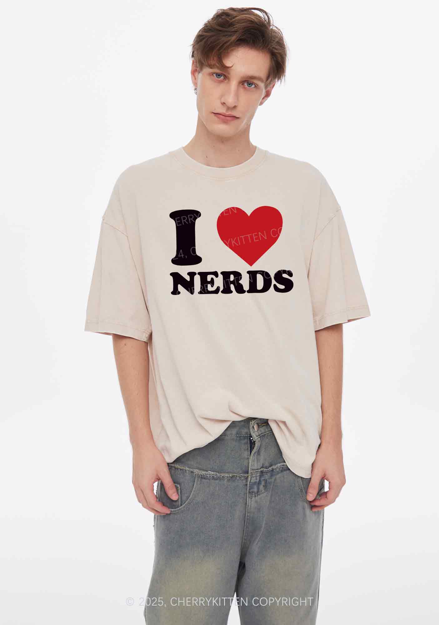I Love Nerds Y2K Washed Tee Cherrykitten - Image 2