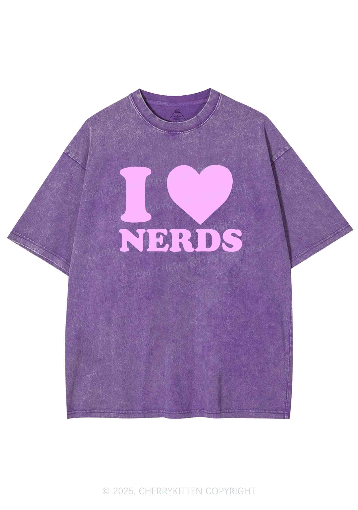 I Love Nerds Y2K Washed Tee Cherrykitten - Image 5
