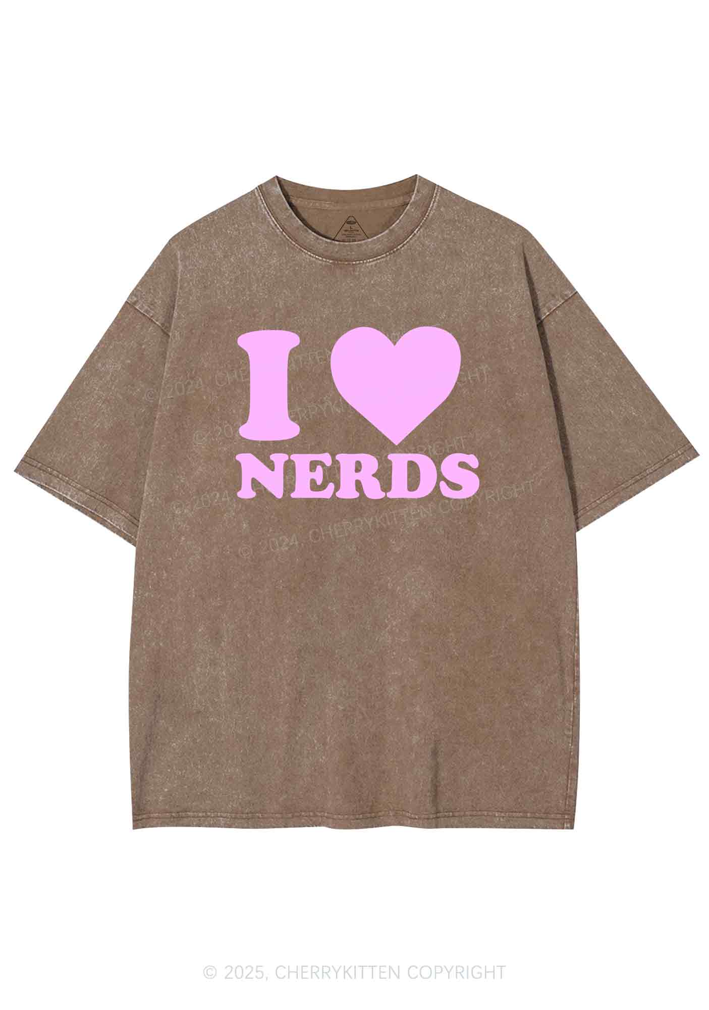 I Love Nerds Y2K Washed Tee Cherrykitten - Image 7