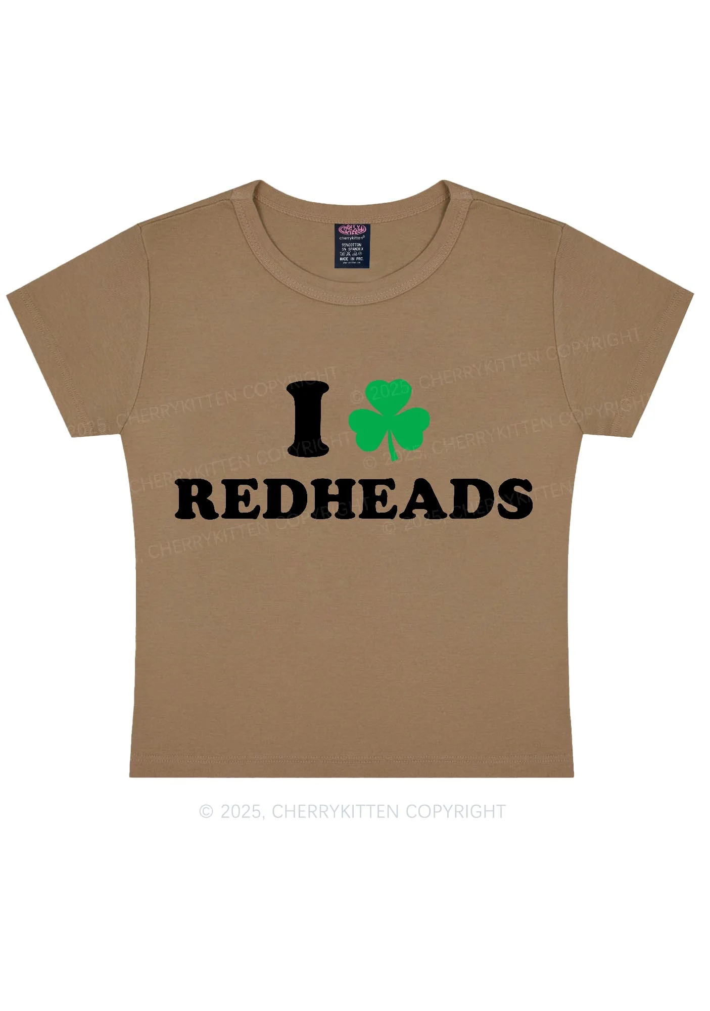 I Love Redheads St Patricks Y2K Baby Tee Cherrykitten - Image 10