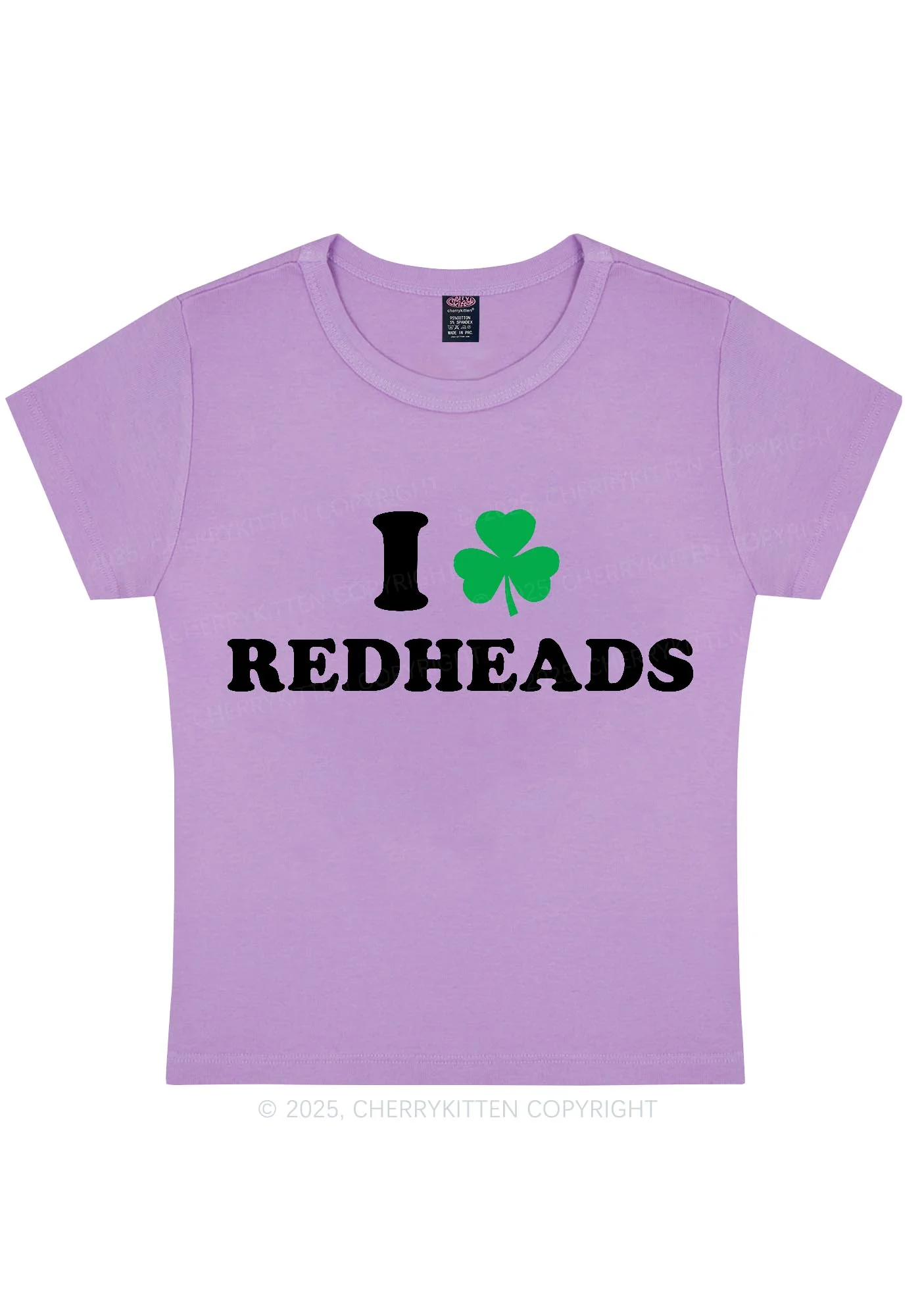 I Love Redheads St Patricks Y2K Baby Tee Cherrykitten - Image 7