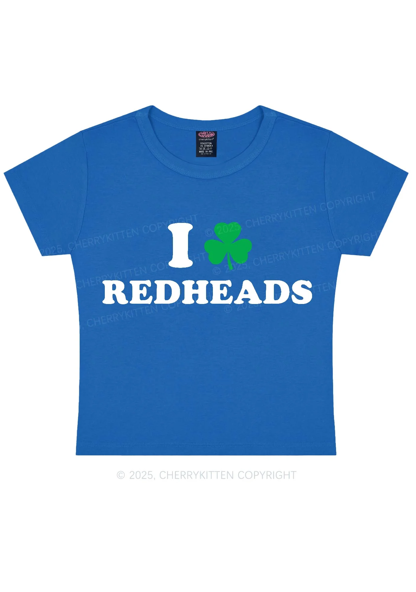 I Love Redheads St Patricks Y2K Baby Tee Cherrykitten - Image 9