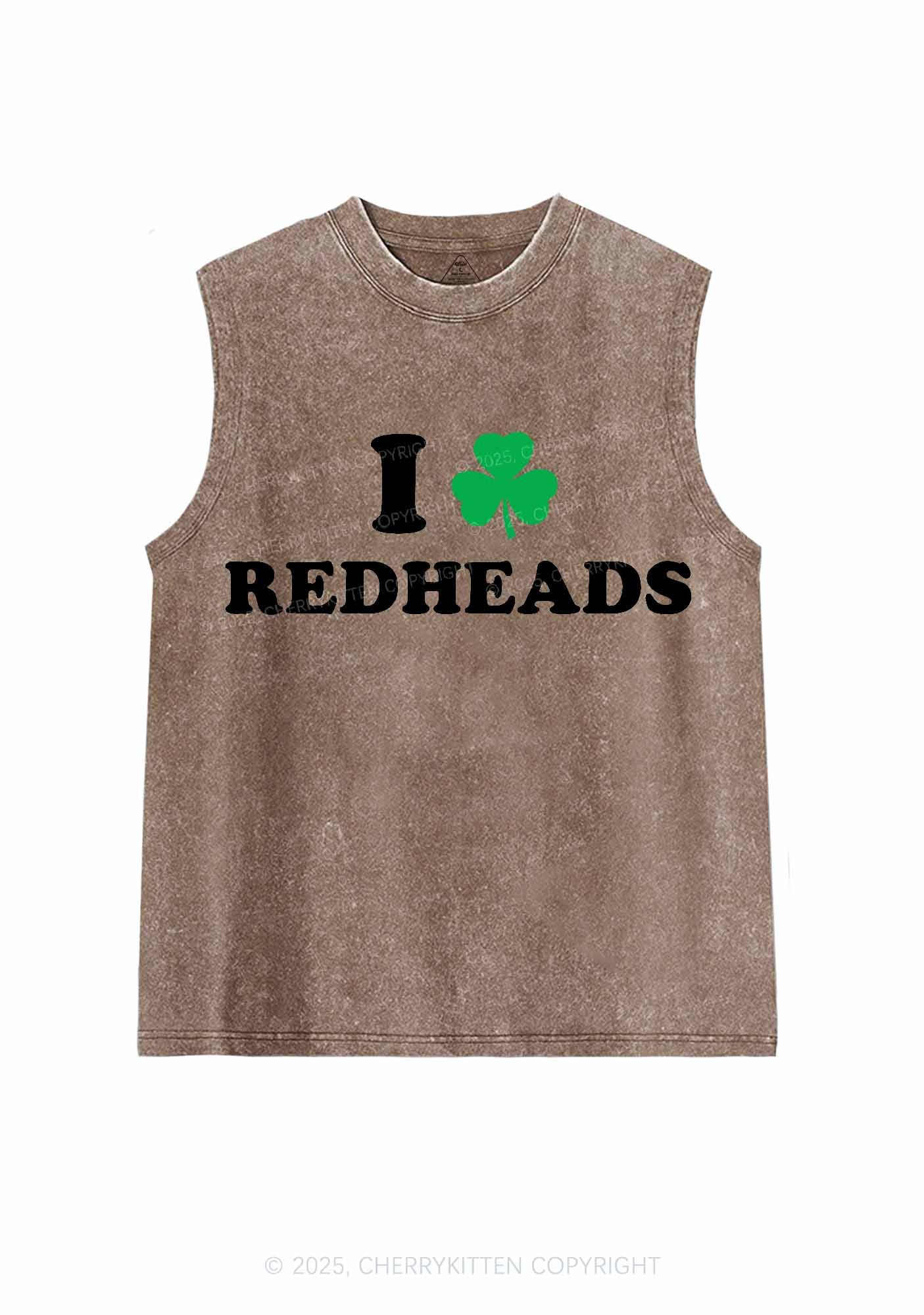 I Love Redheads St Patricks Y2K Washed Tank Cherrykitten - Image 6