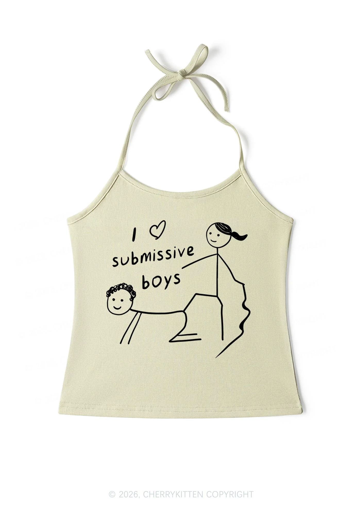 I Love S Boys Valentine's Day Y2K Halter Neck Cami Cherrykitten - Image 6