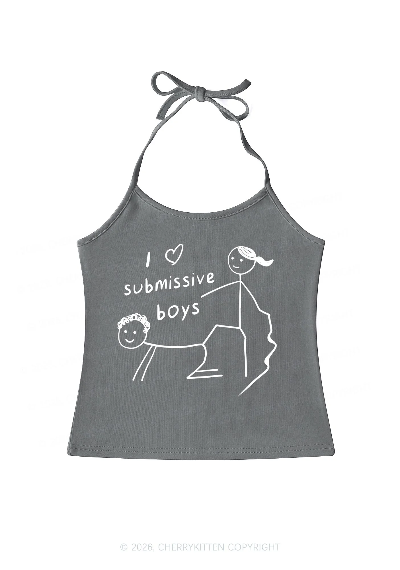 I Love S Boys Valentine's Day Y2K Halter Neck Cami Cherrykitten - Image 8