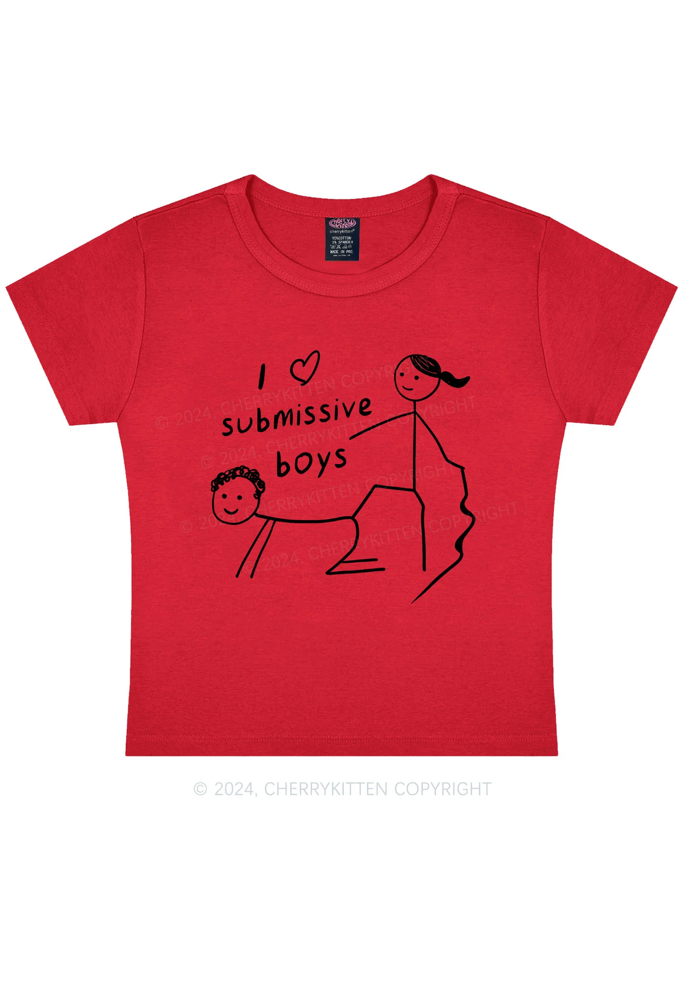 I Love S Boys Y2K Baby Tee Cherrykitten - Image 6