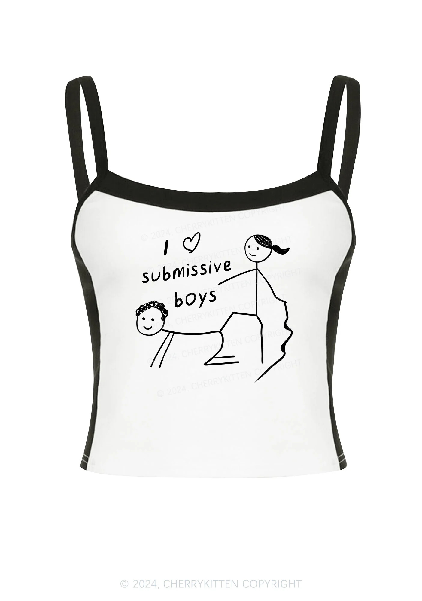 I Love S Boys Y2K Color Block Crop Cami Top Cherrykitten - Image 2