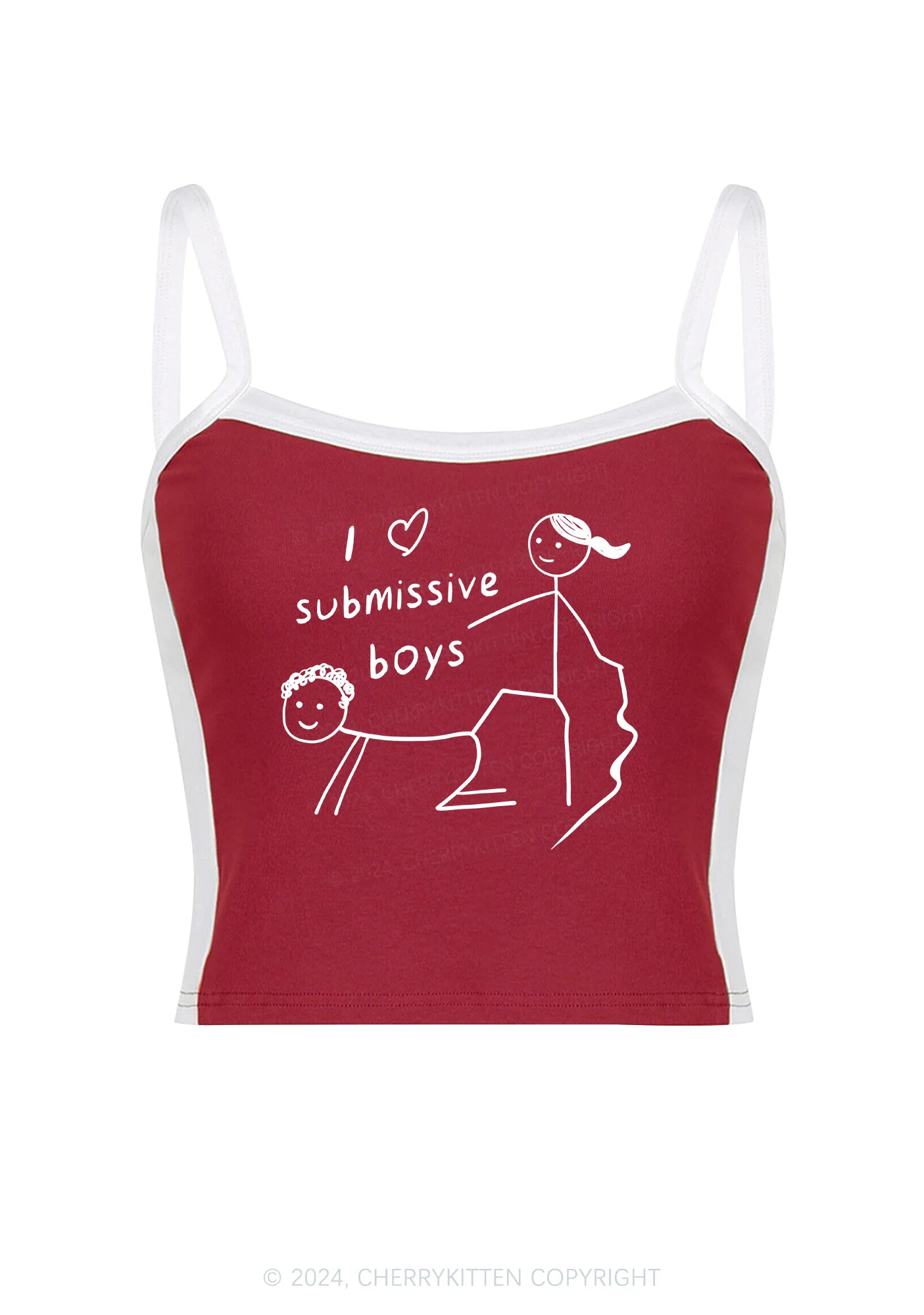 I Love S Boys Y2K Color Block Crop Cami Top Cherrykitten - Image 4