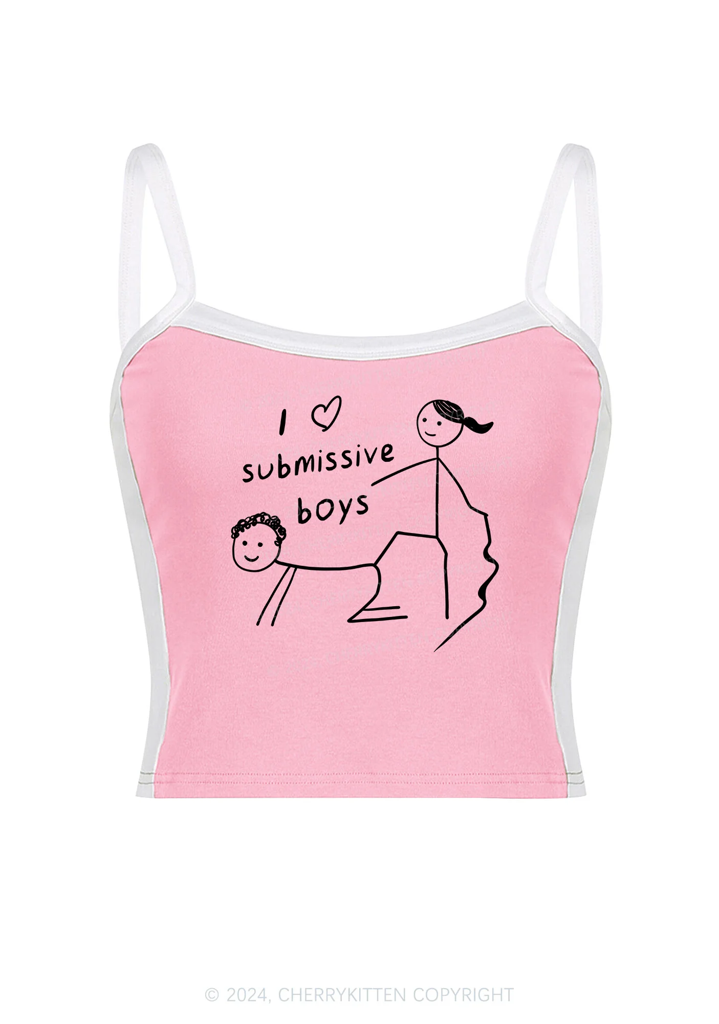I Love S Boys Y2K Color Block Crop Cami Top Cherrykitten - Image 5