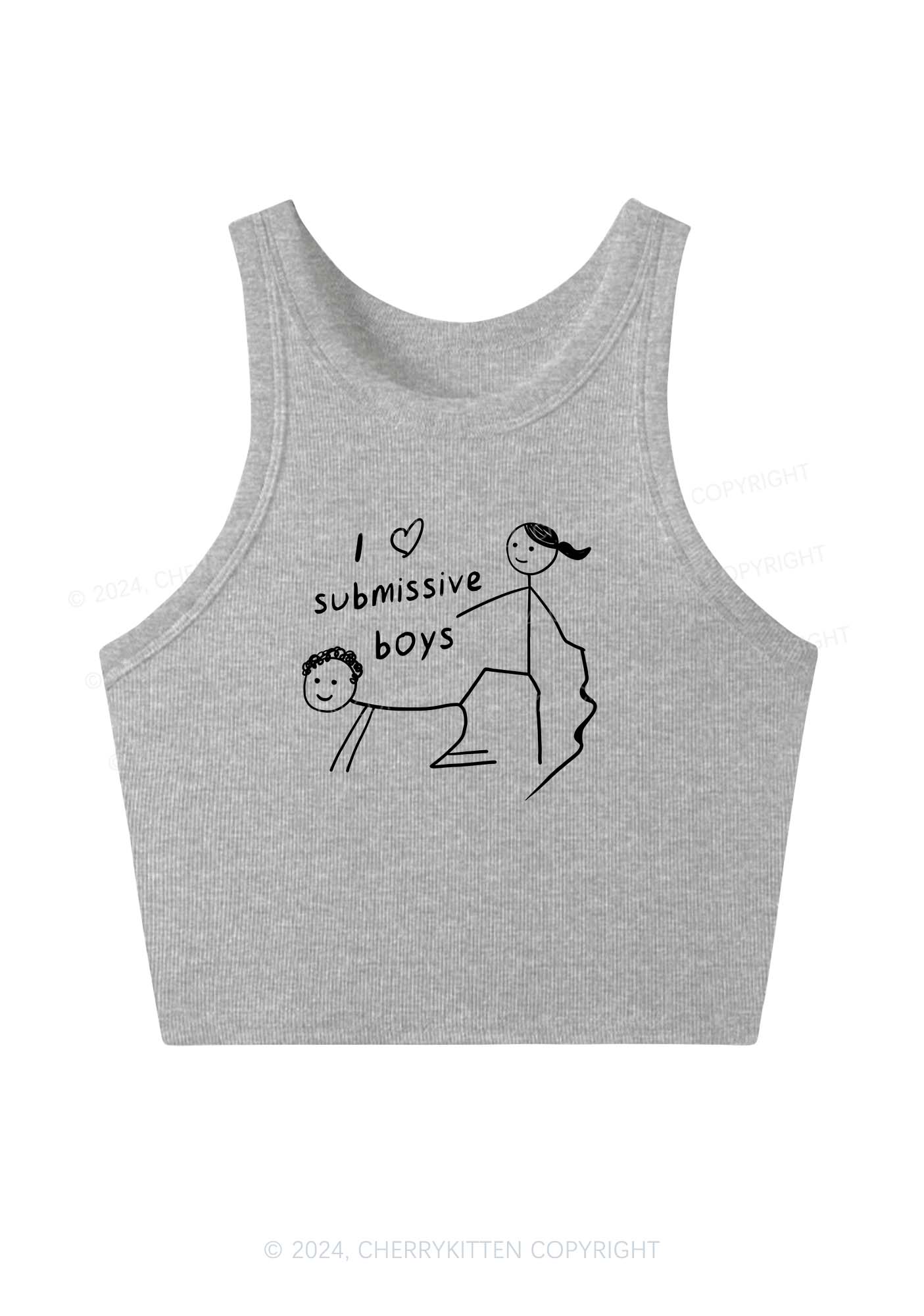 I Love S Boys Y2K Crop Tank Top Cherrykitten - Image 3