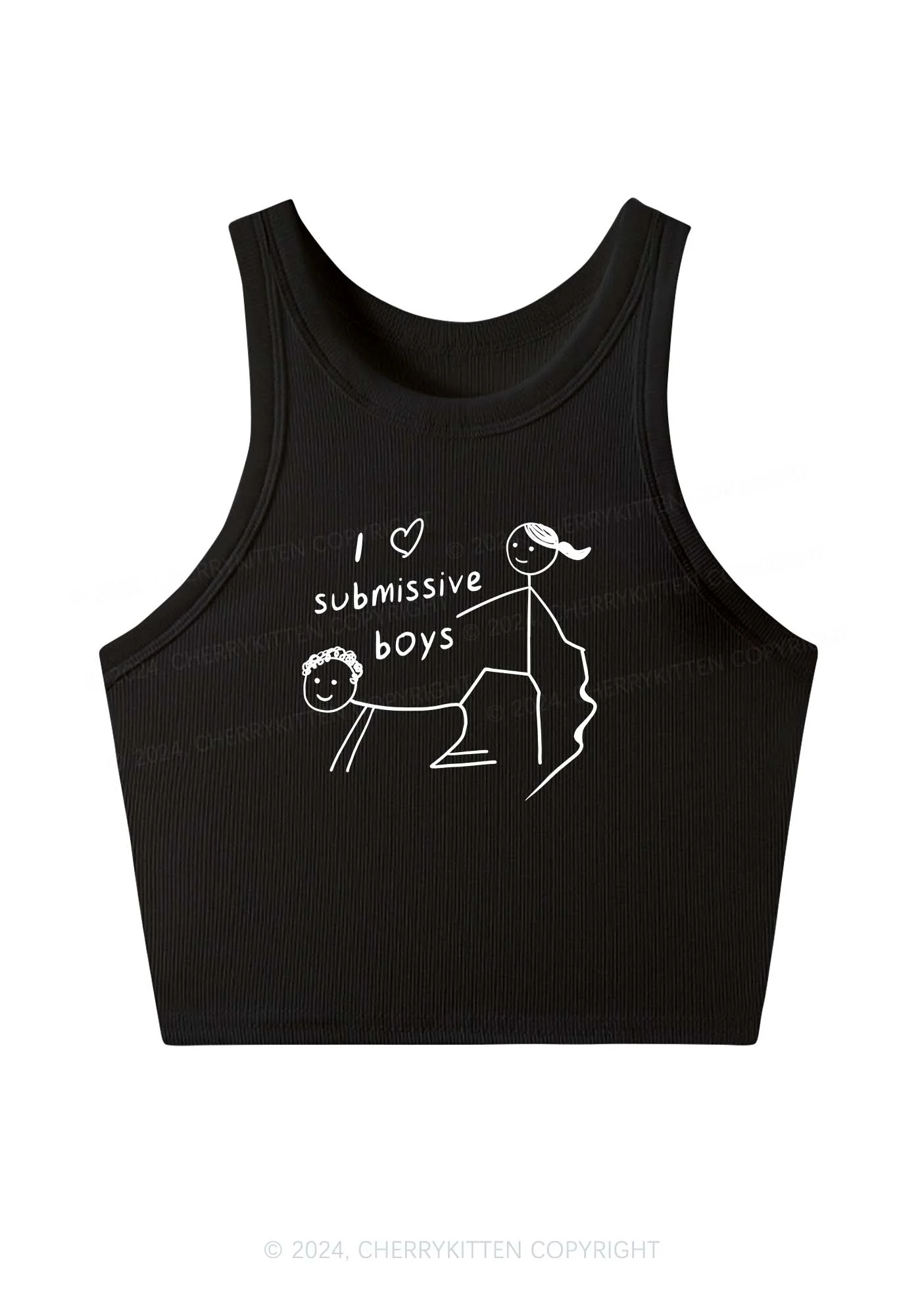 I Love S Boys Y2K Crop Tank Top Cherrykitten - Image 4